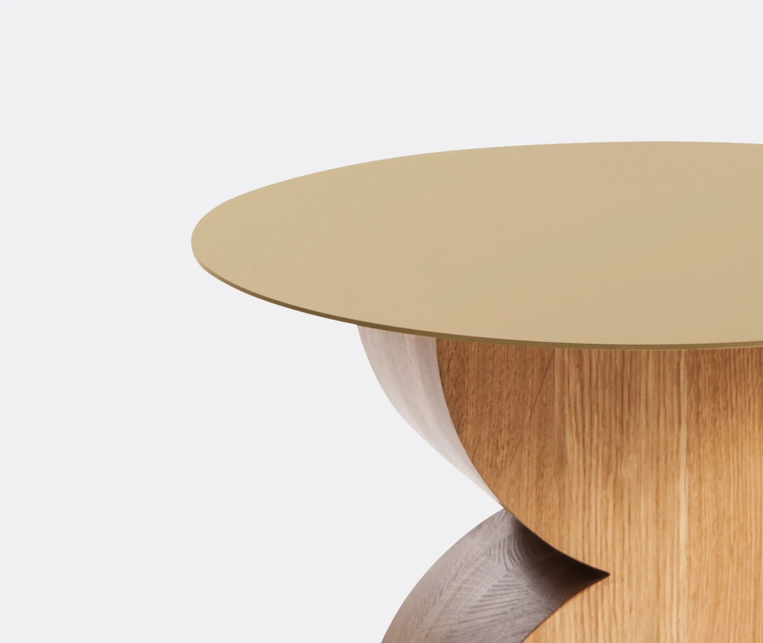 Round Low Table Two-Tone - Brown, Oak