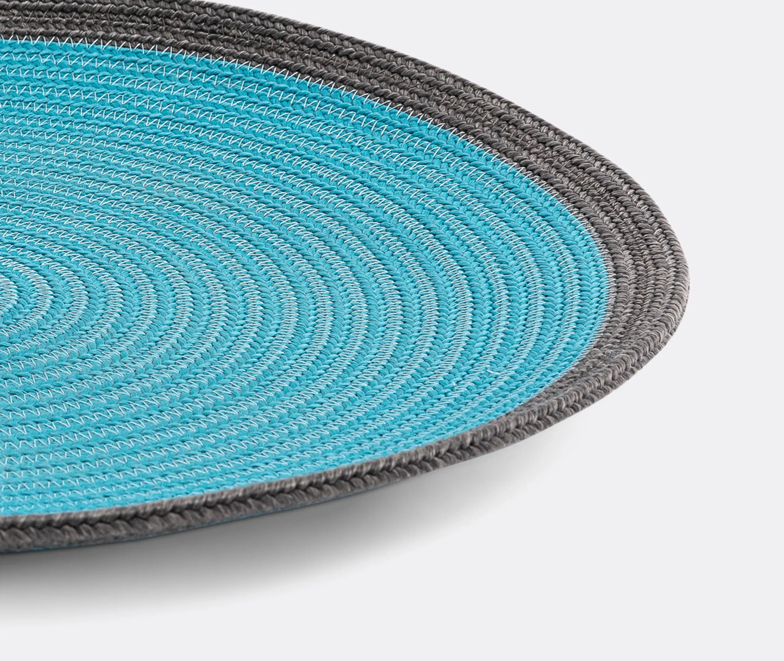 Round Placemat Hand-Woven - Blue, Polypropylene