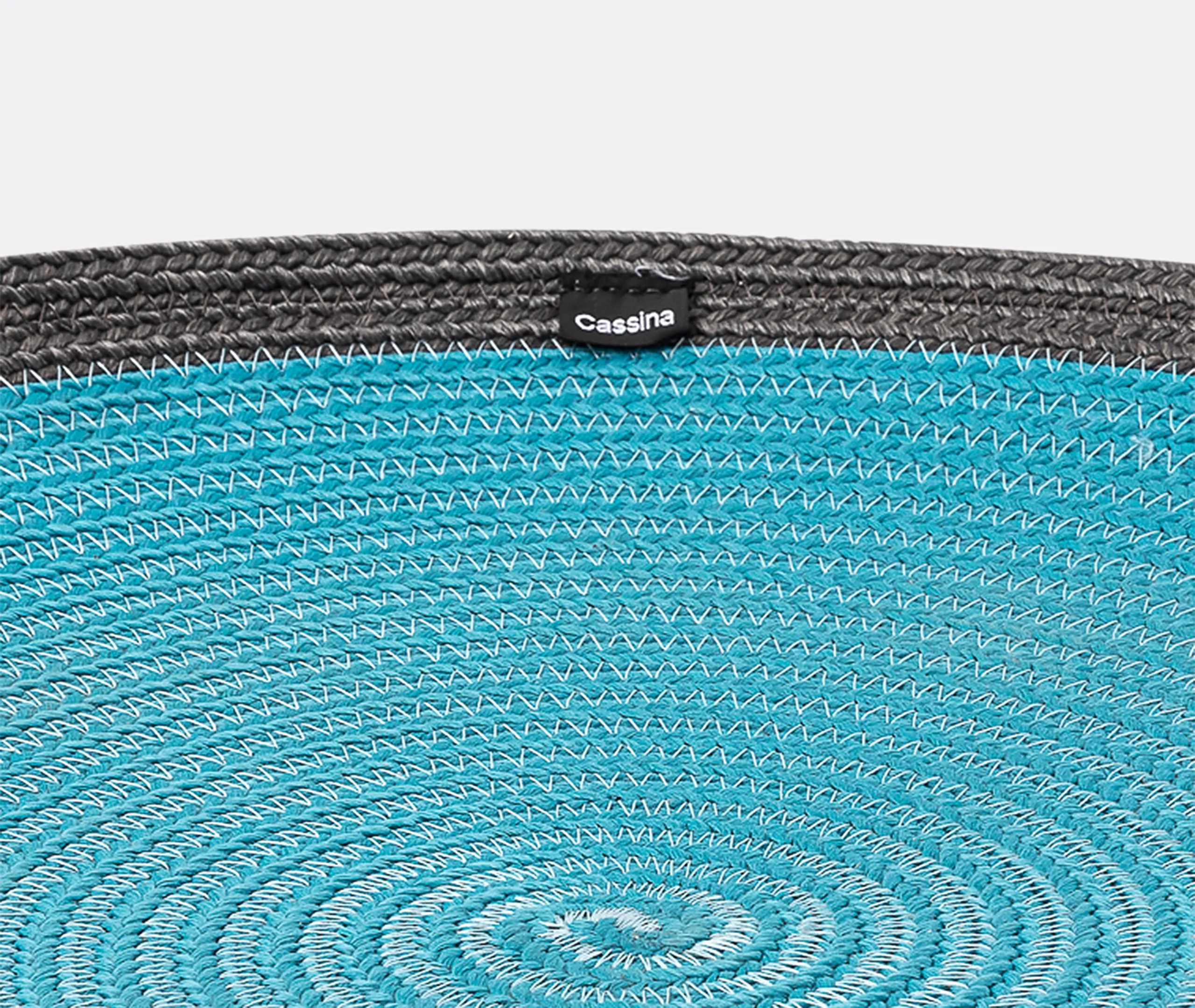 Round Placemat Hand-Woven - Blue, Polypropylene