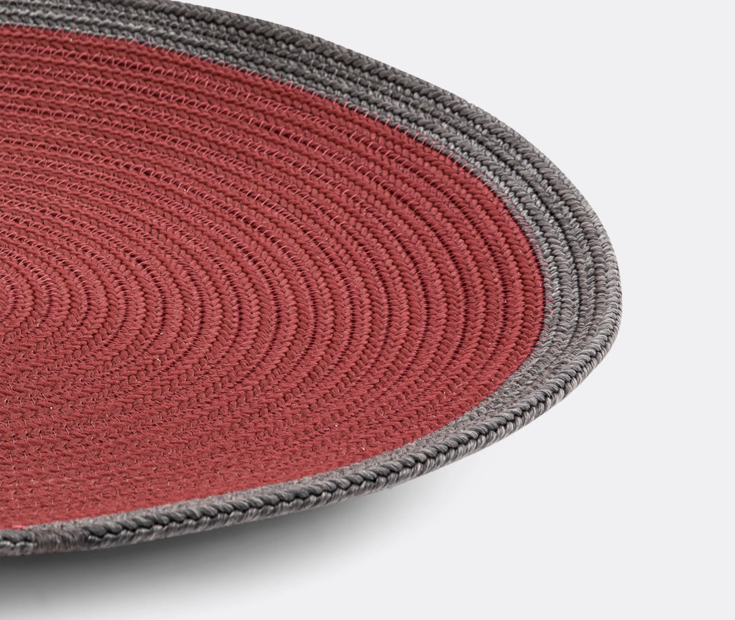 Round Placemat Hand-Woven - Burgundy, Polypropylene