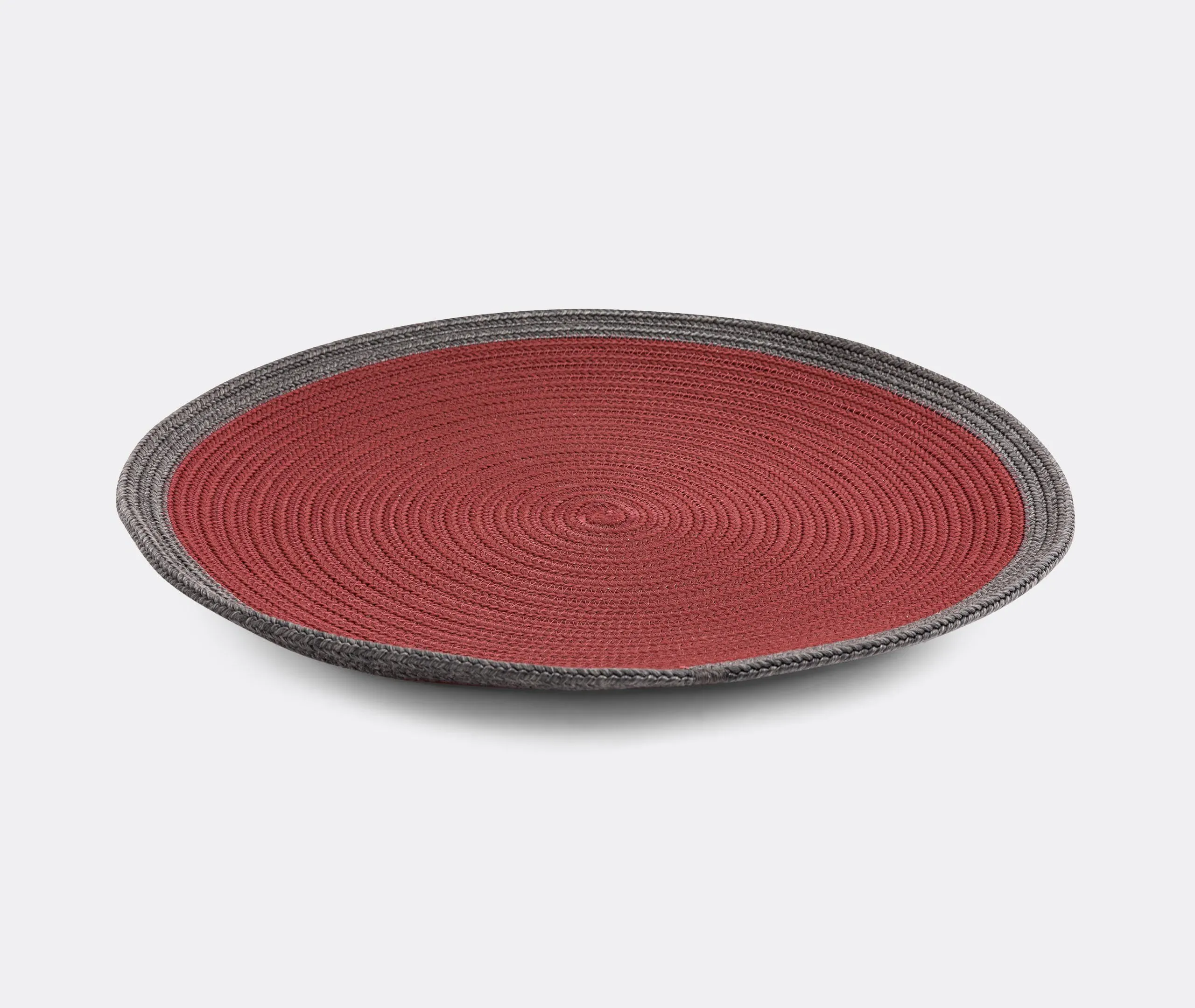 Round Placemat Hand-Woven - Burgundy, Polypropylene