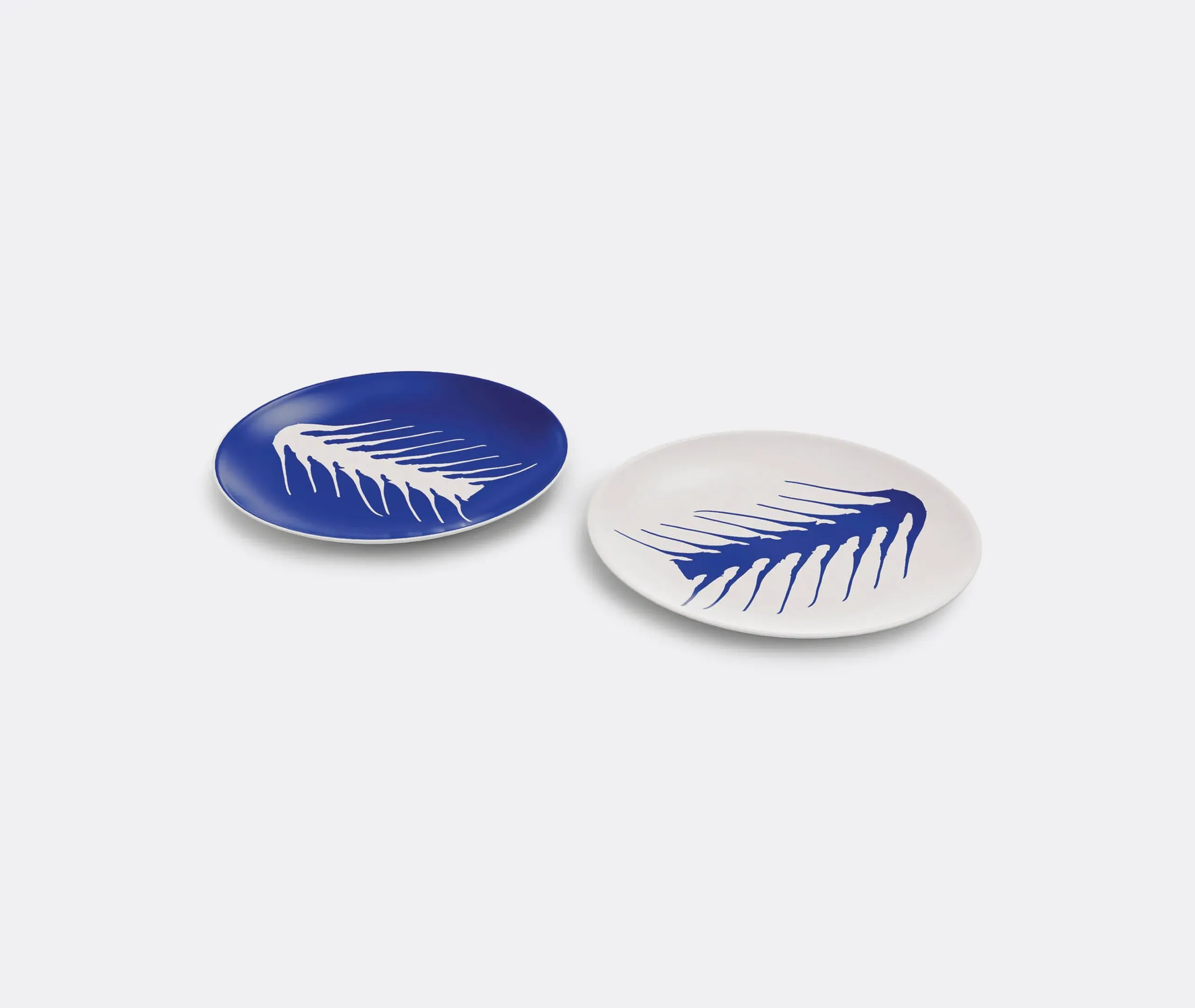 Set of 2 Flat Plates - Multicolor, Porcelain