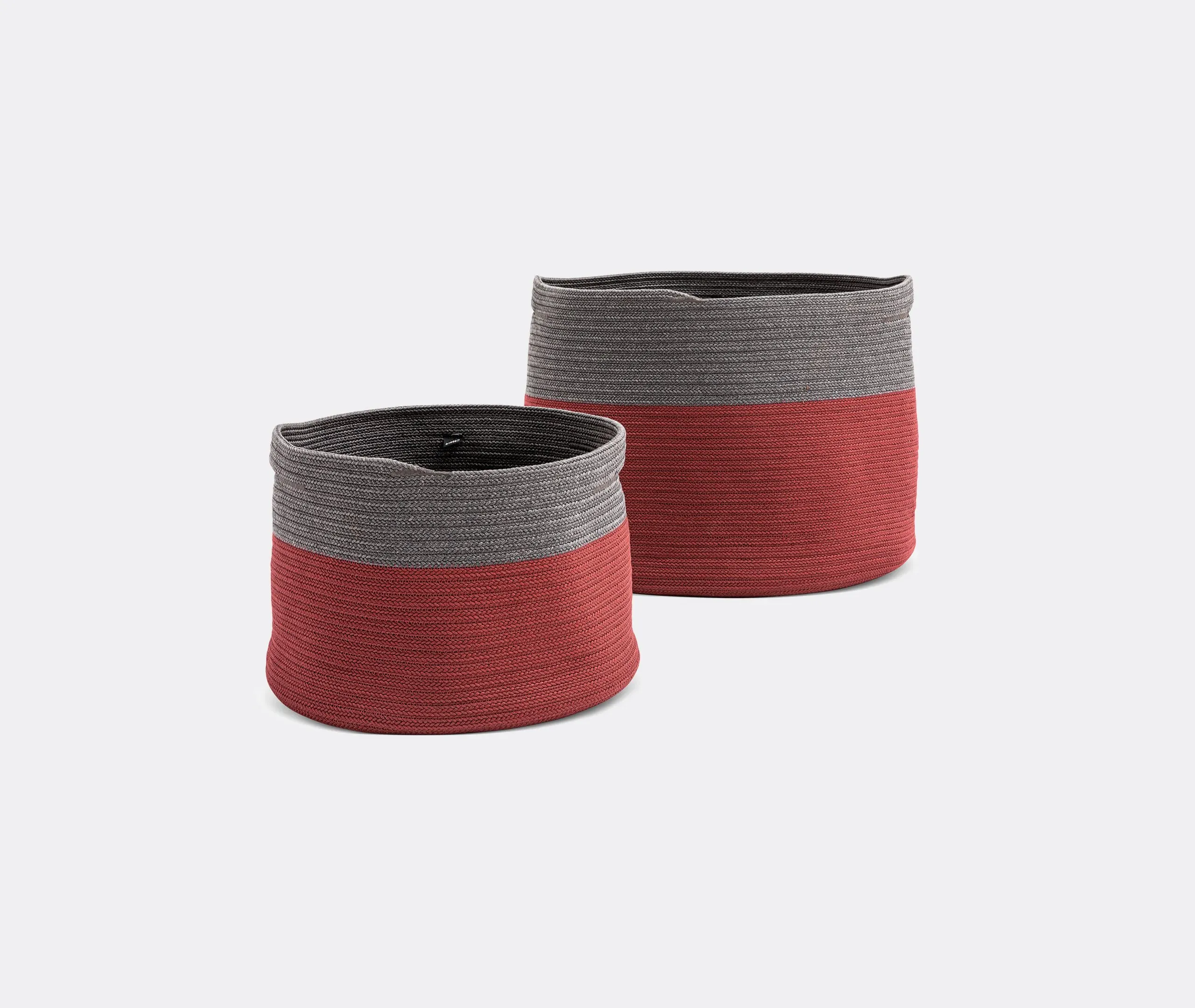 Set of 2 Storage Baskets - Burgundy, Polypropylene