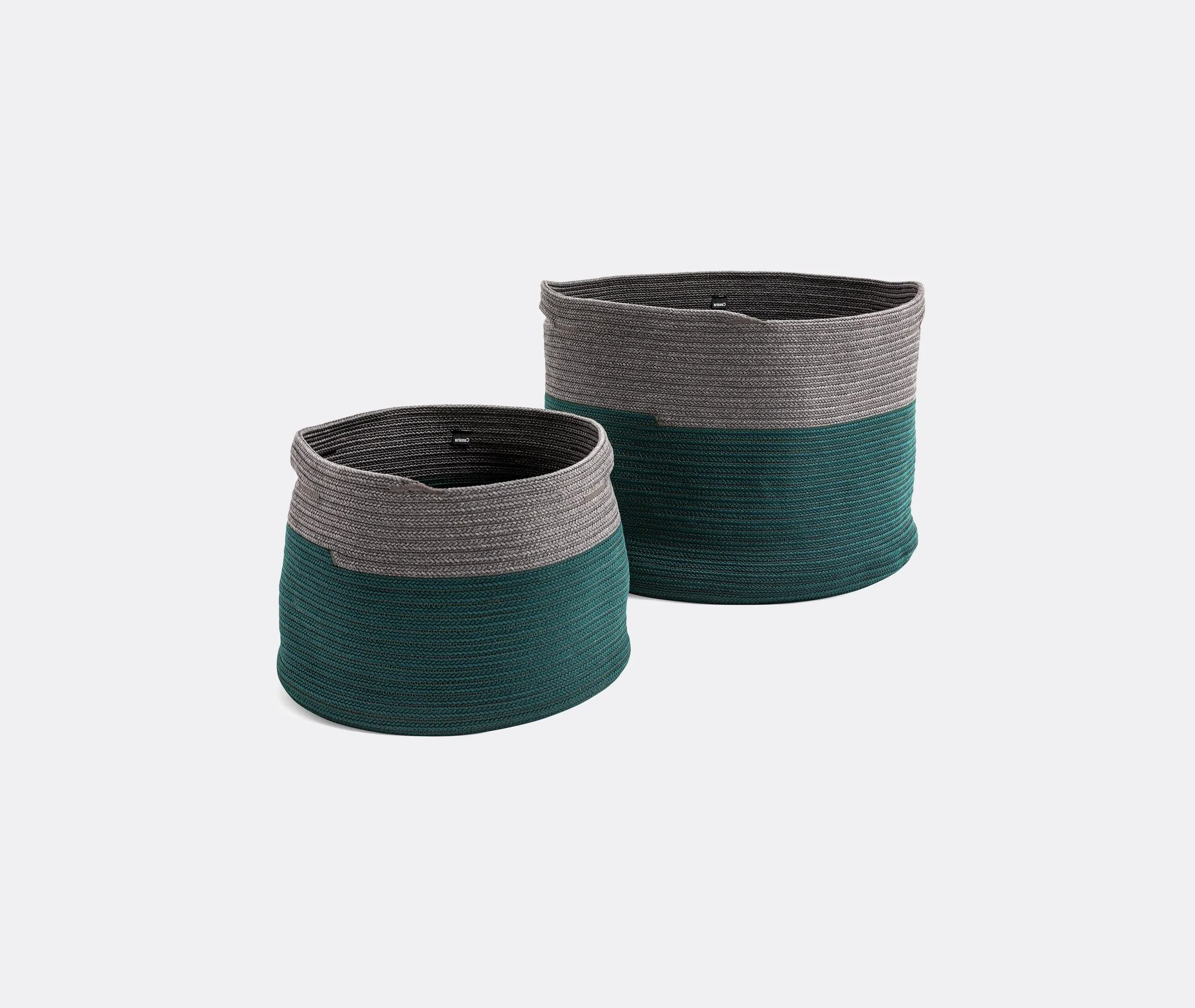 Set of 2 Storage Baskets - Green, Polypropylene