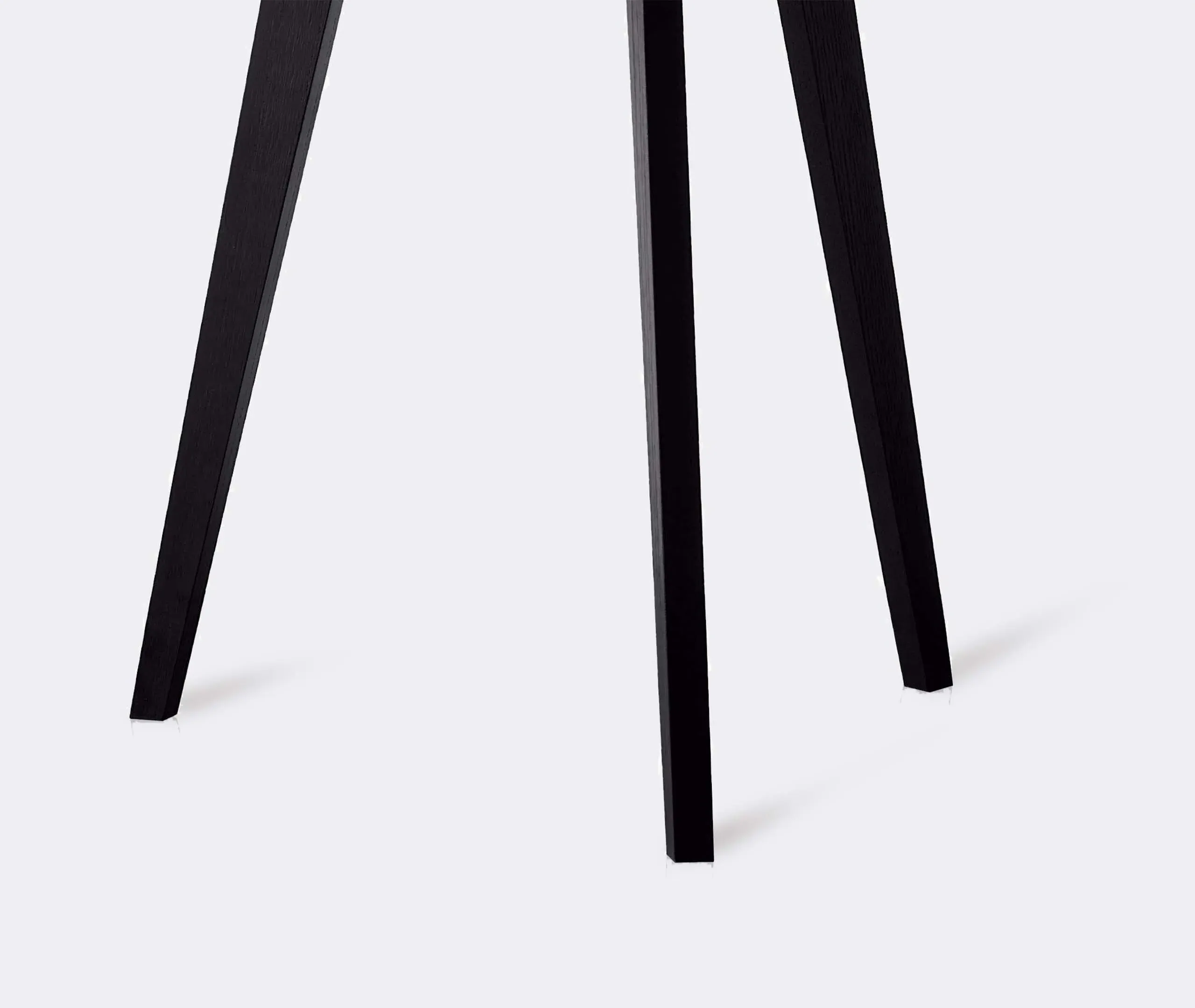 Small Side Table with Handle - Black, Ash Wood