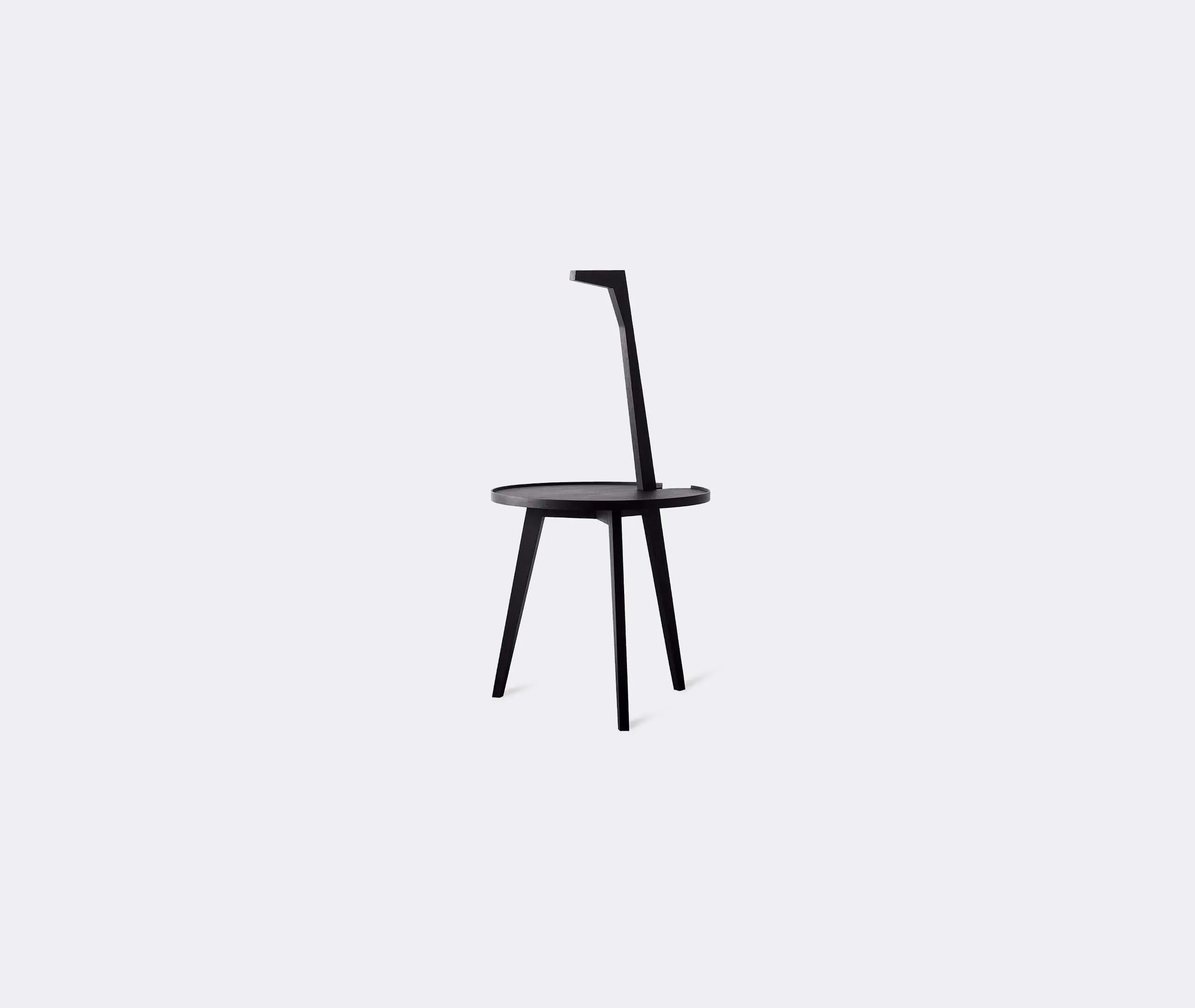 Small Side Table with Handle - Black, Ash Wood image