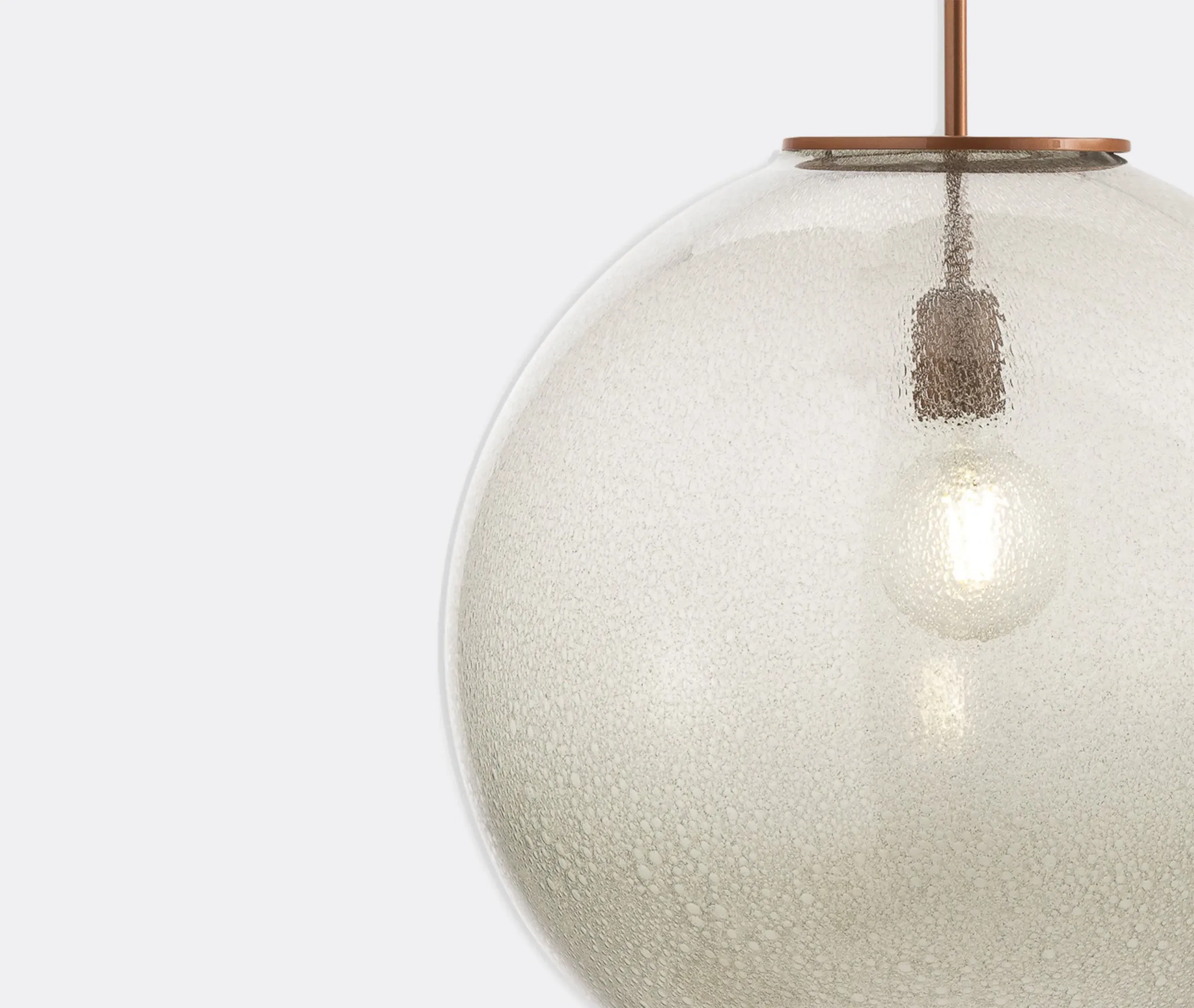 Sphere Pendant Lamp EU Plug - Grey, Glass