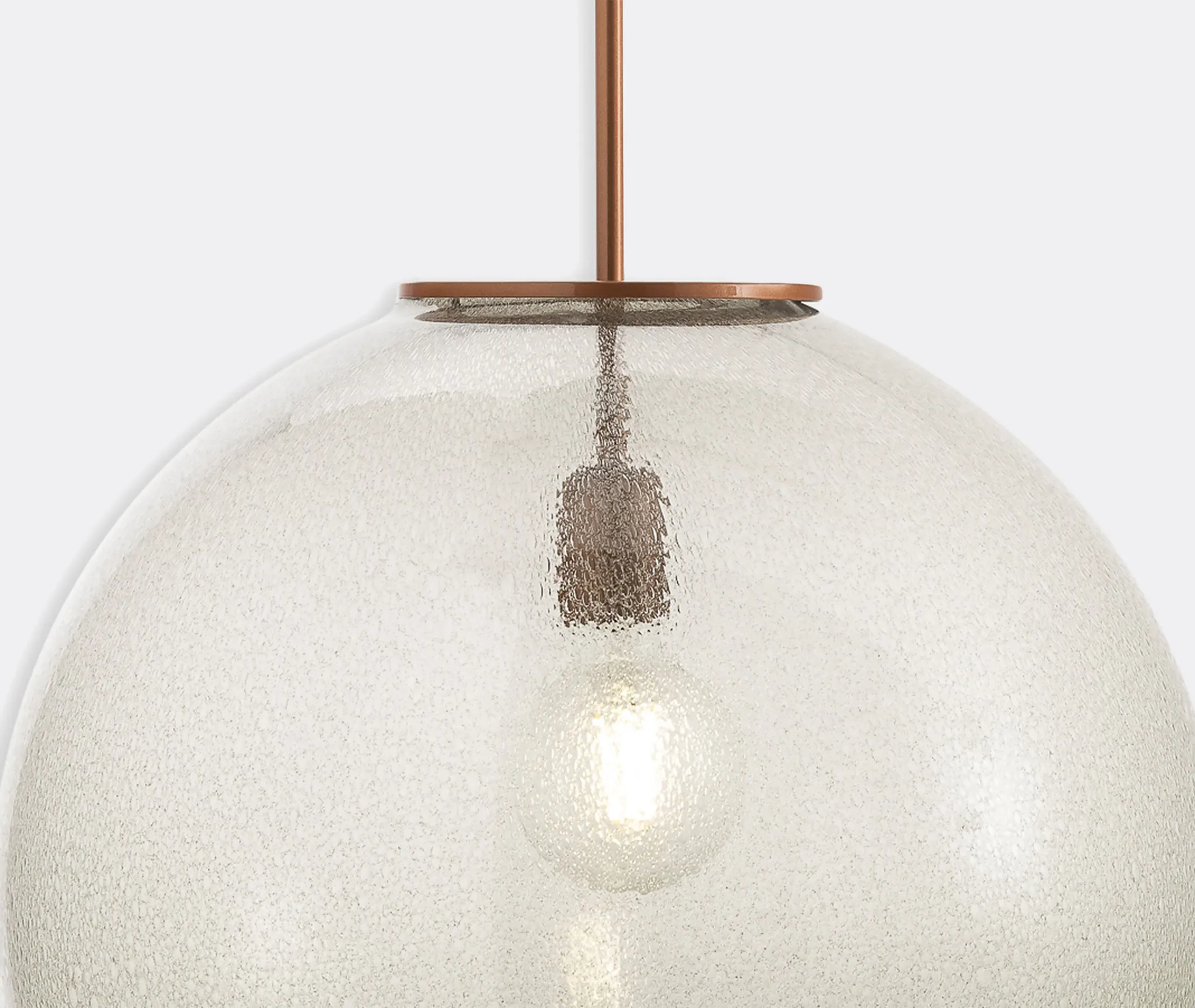 Sphere Pendant Lamp UK Plug - Grey, Glass
