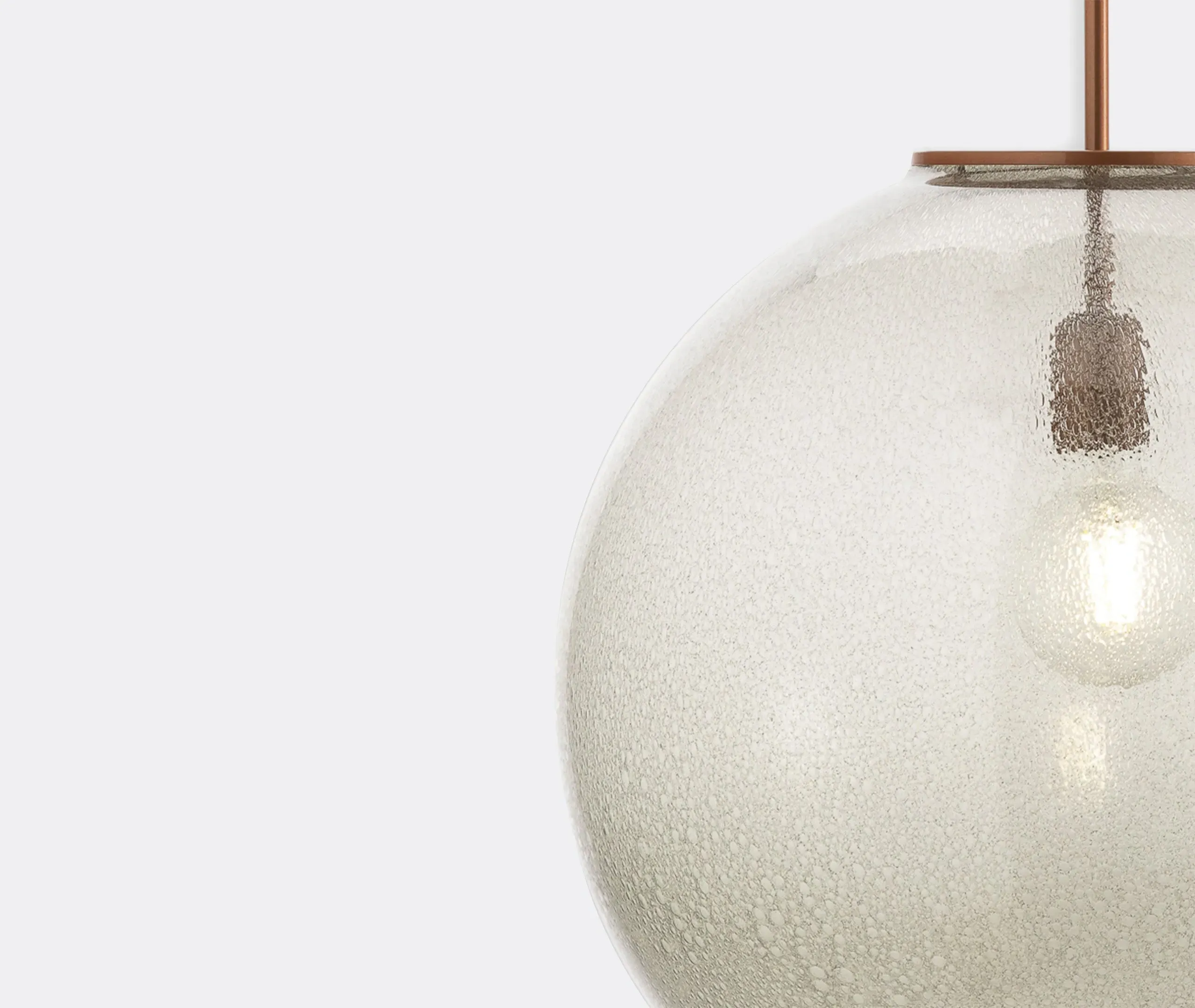 Sphere Pendant Lamp UK Plug - Grey, Glass