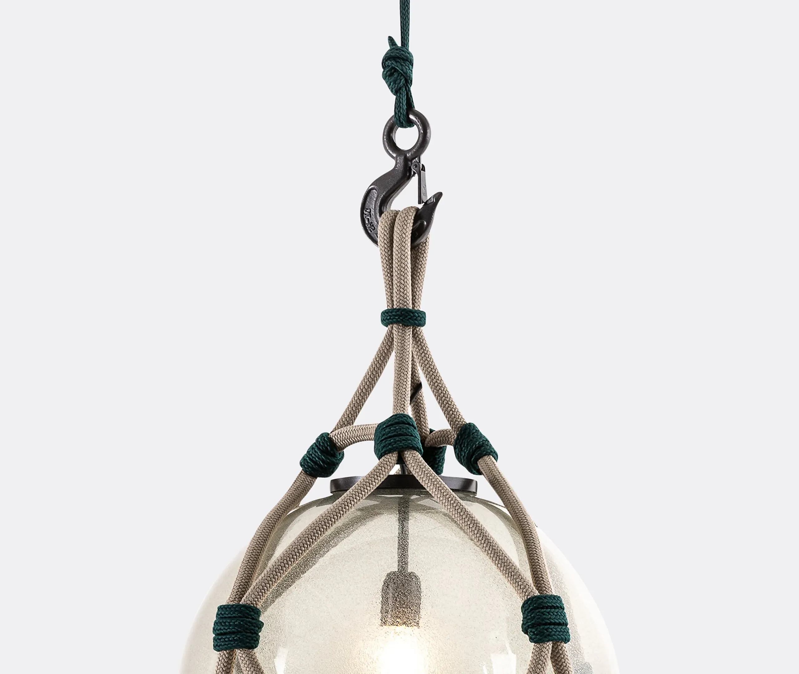 Sphere Pendant Lamp with Cord Net - Fumé, Glass