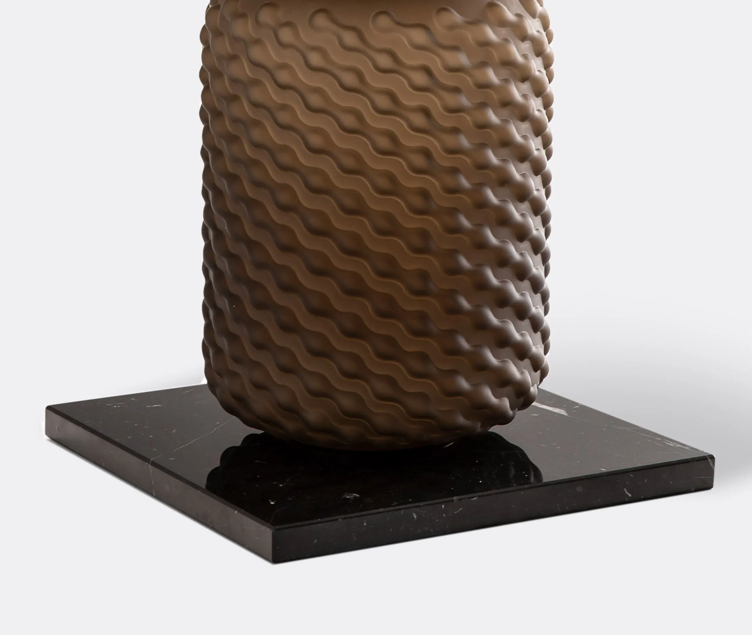 Table Lamp with Marble Base - Black, Textured