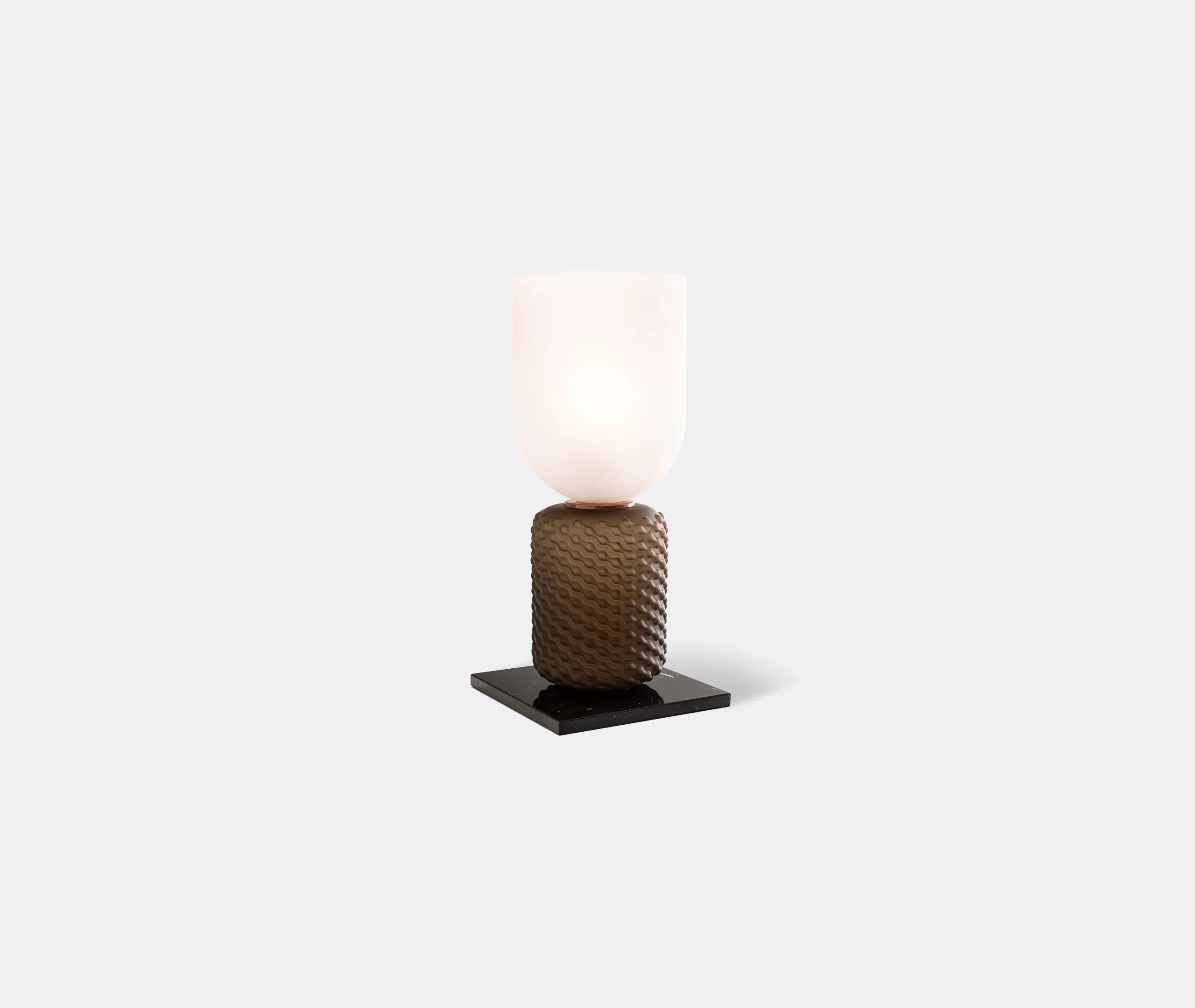 Table Lamp with Marble Base - Black, Textured image