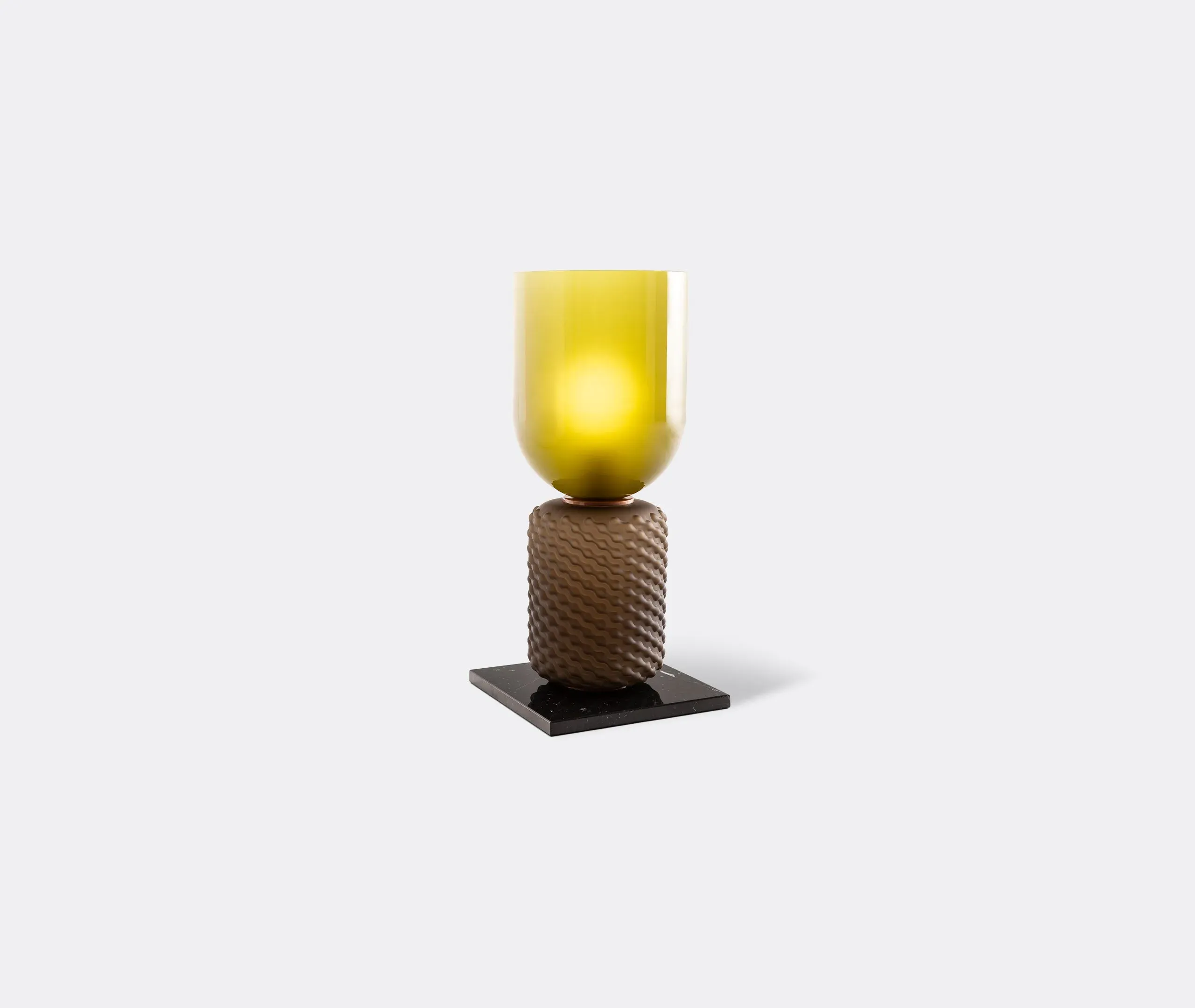 Table Lamp with Marble Base - Black, Textured image