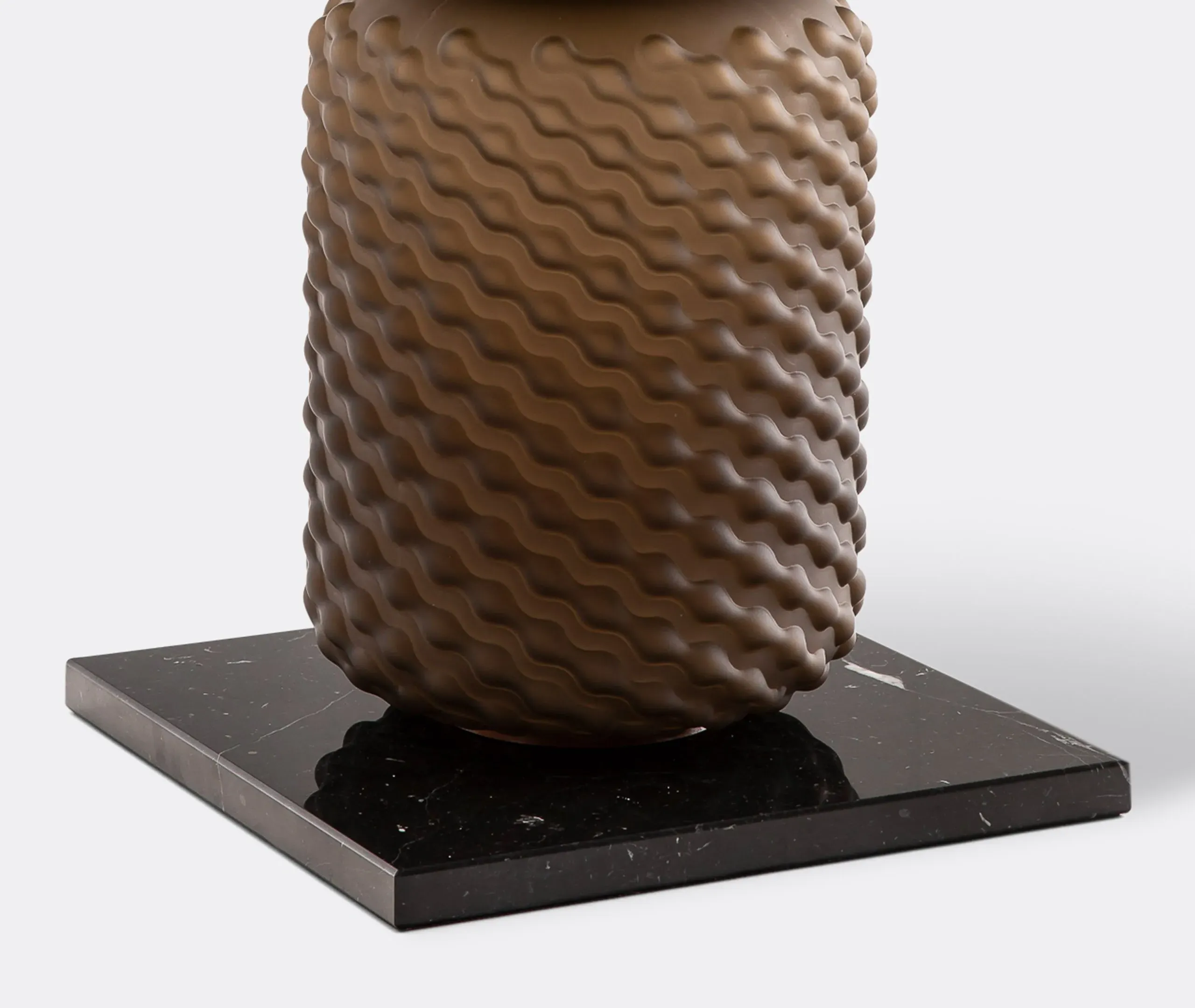 Table Lamp with Marble Base - Green, Textured