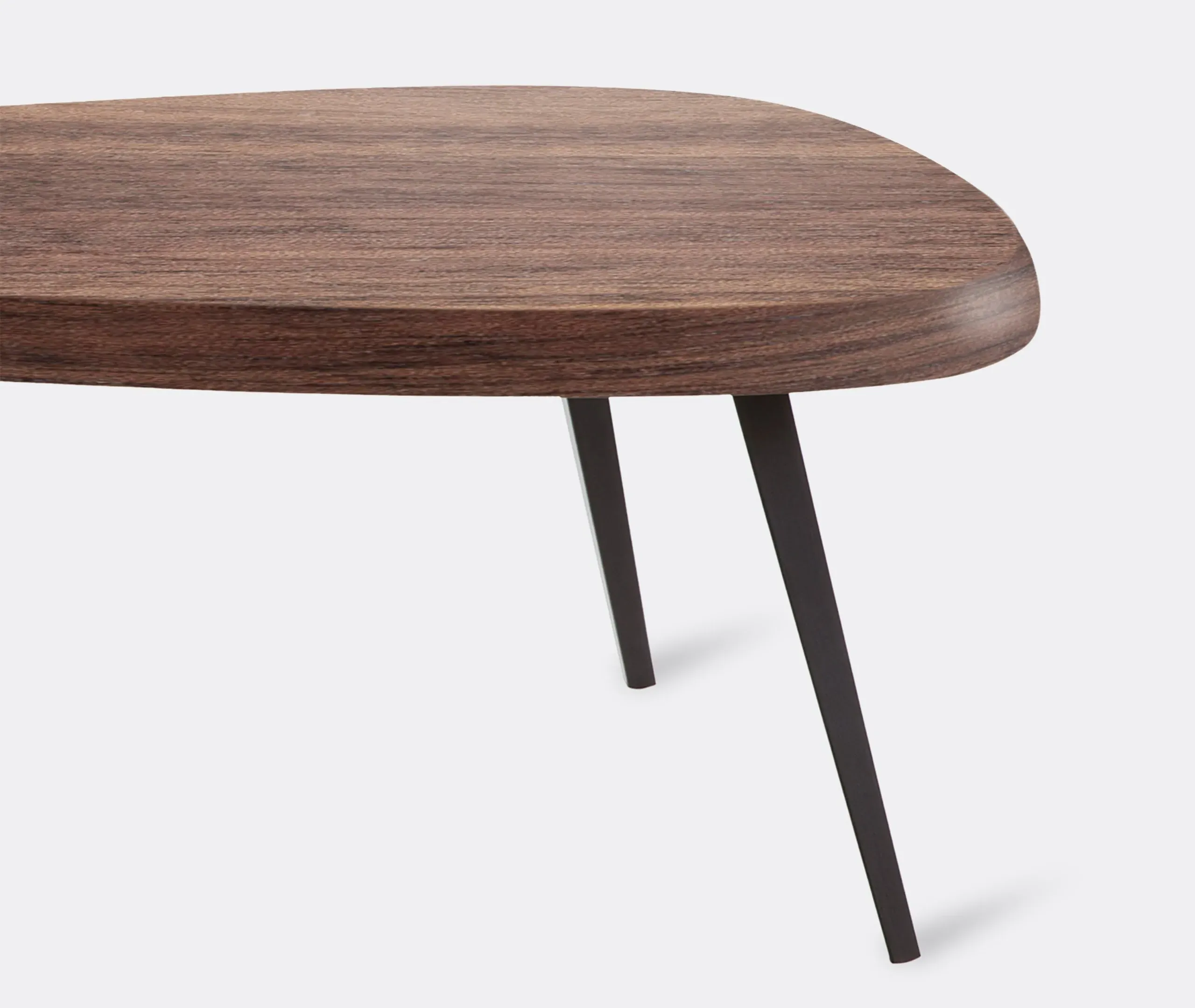 Triangular Low Table - Brown, Walnut
