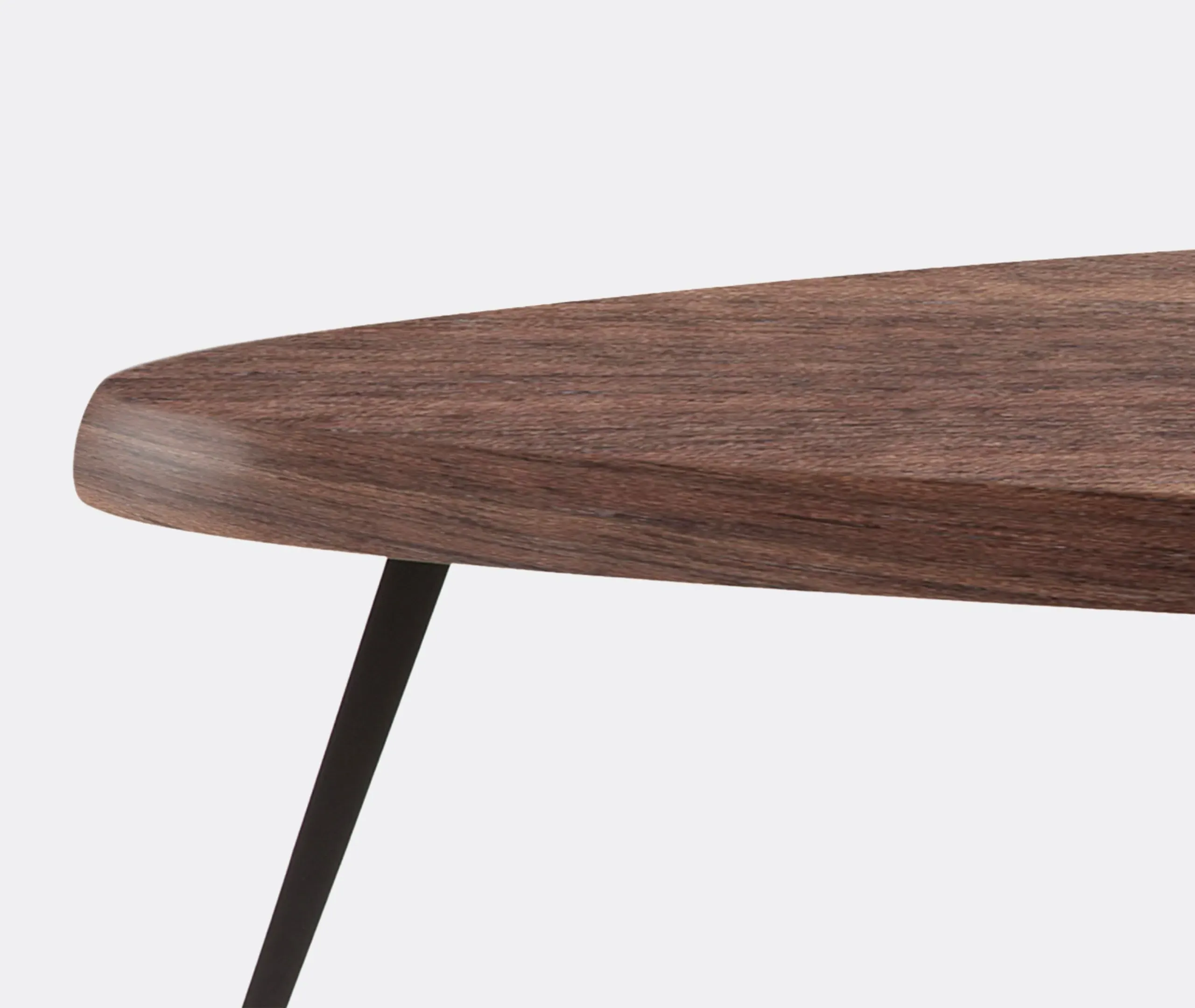 Triangular Low Table - Brown, Walnut