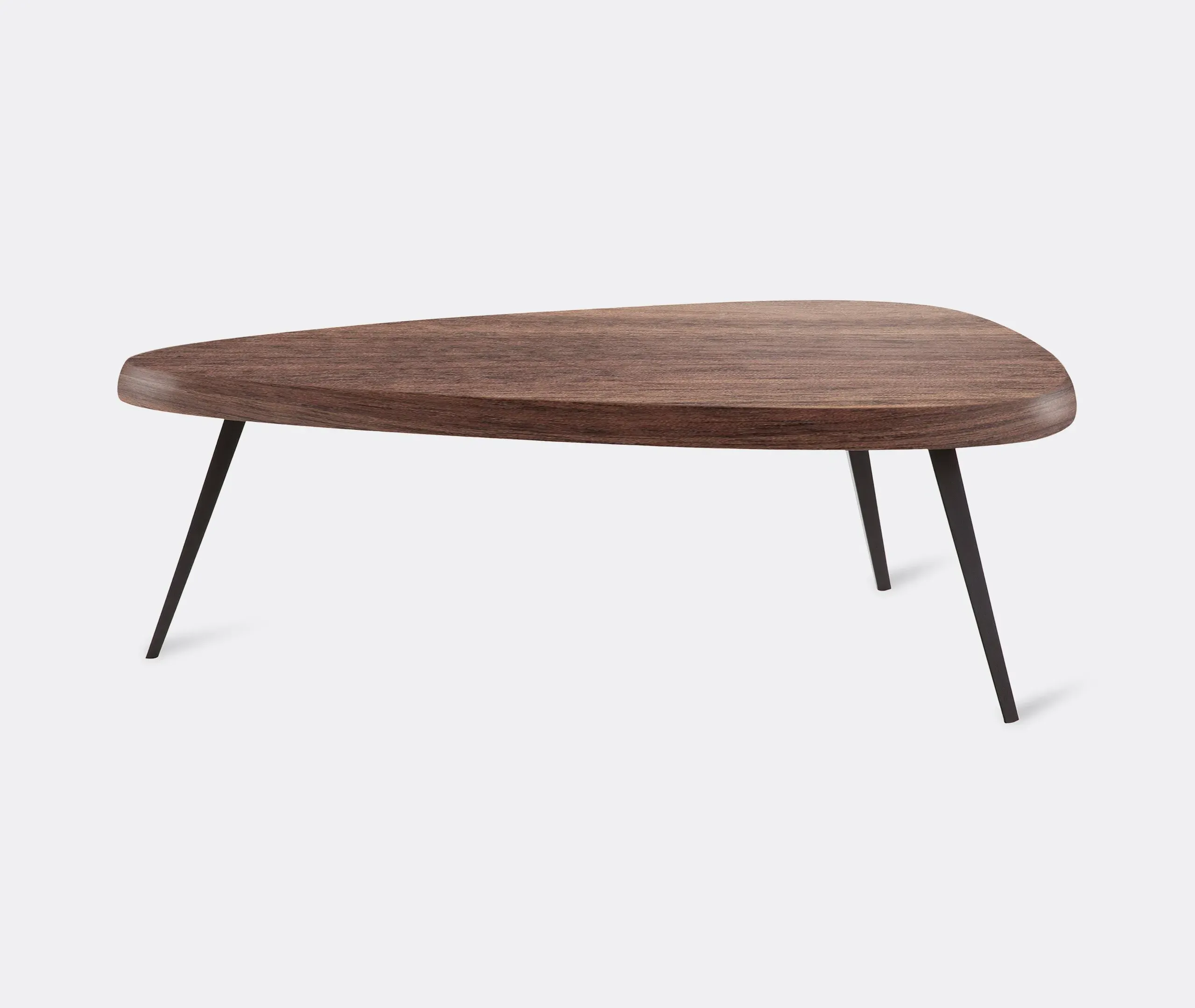 Triangular Low Table - Brown, Walnut