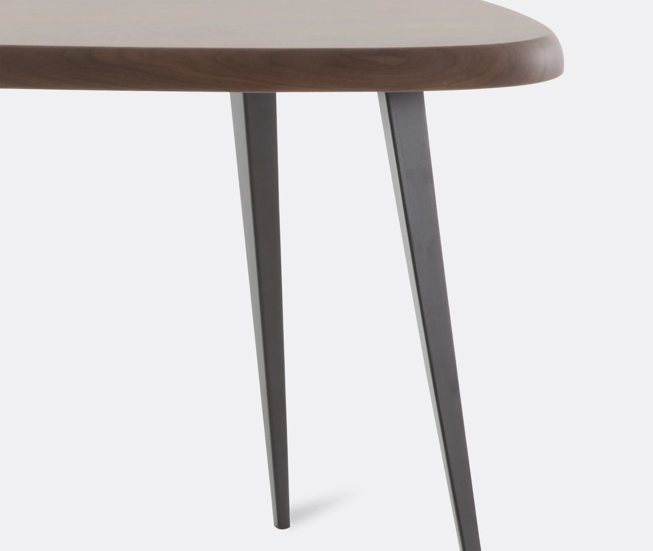 Triangular Side Table - Brown, Walnut Wood