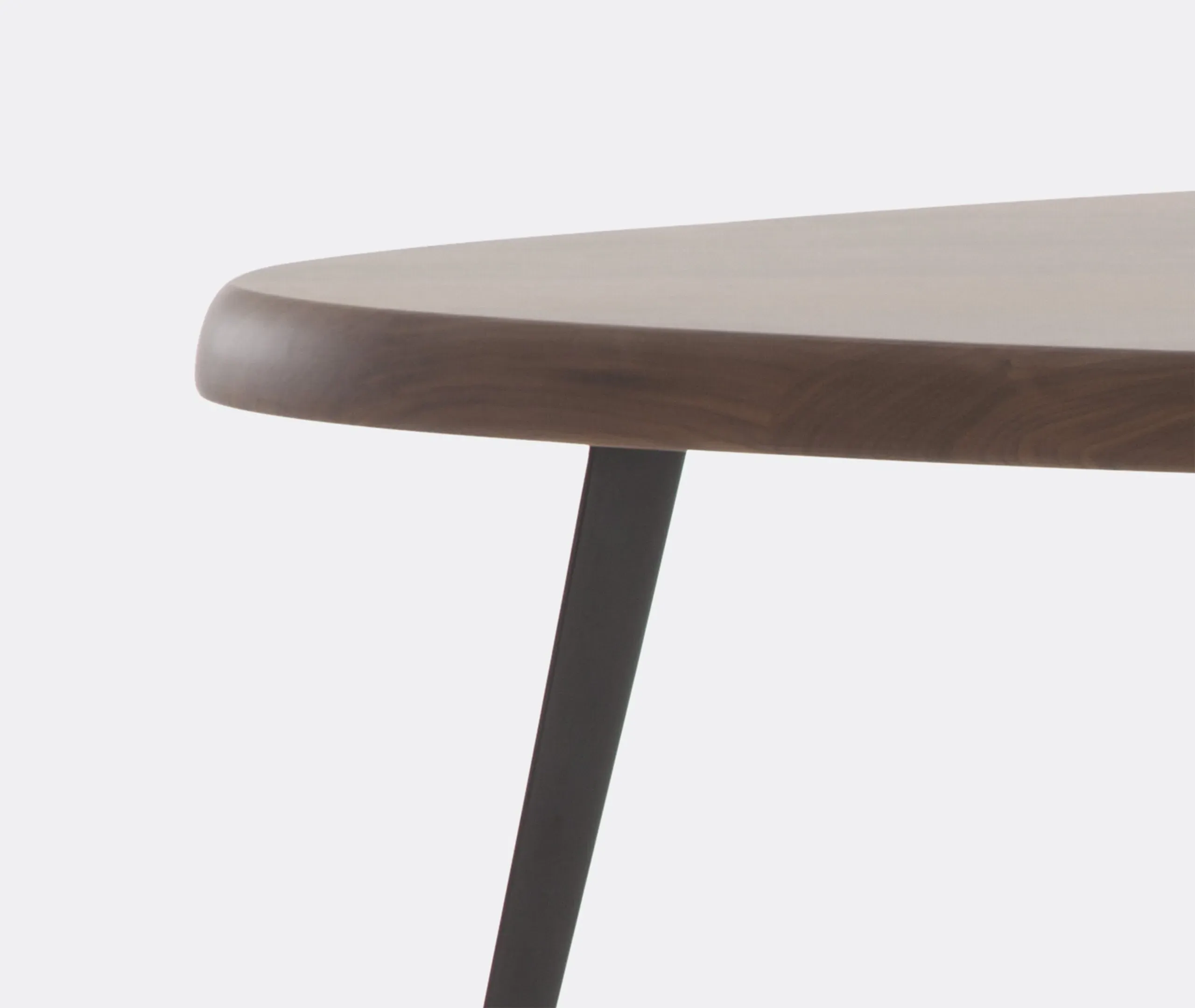 Triangular Side Table - Brown, Walnut Wood