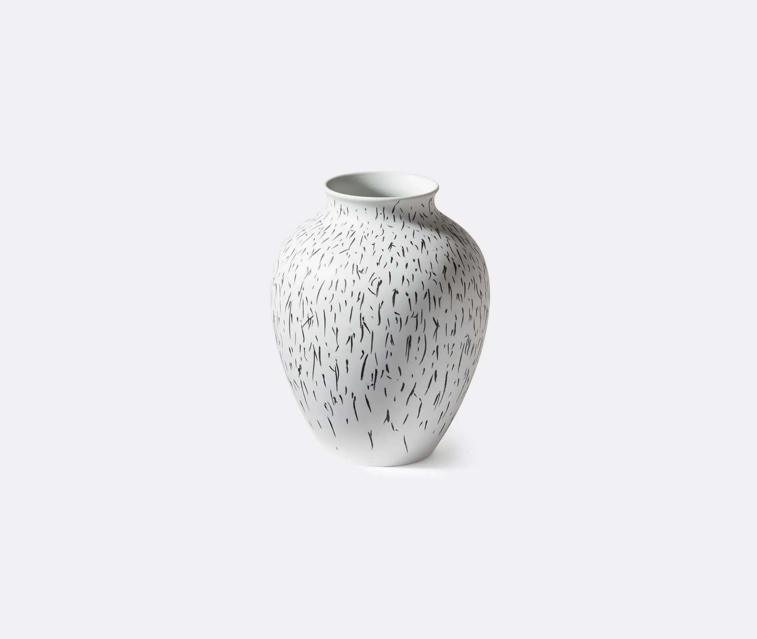 Wide Curved Vase - White, Porcelain