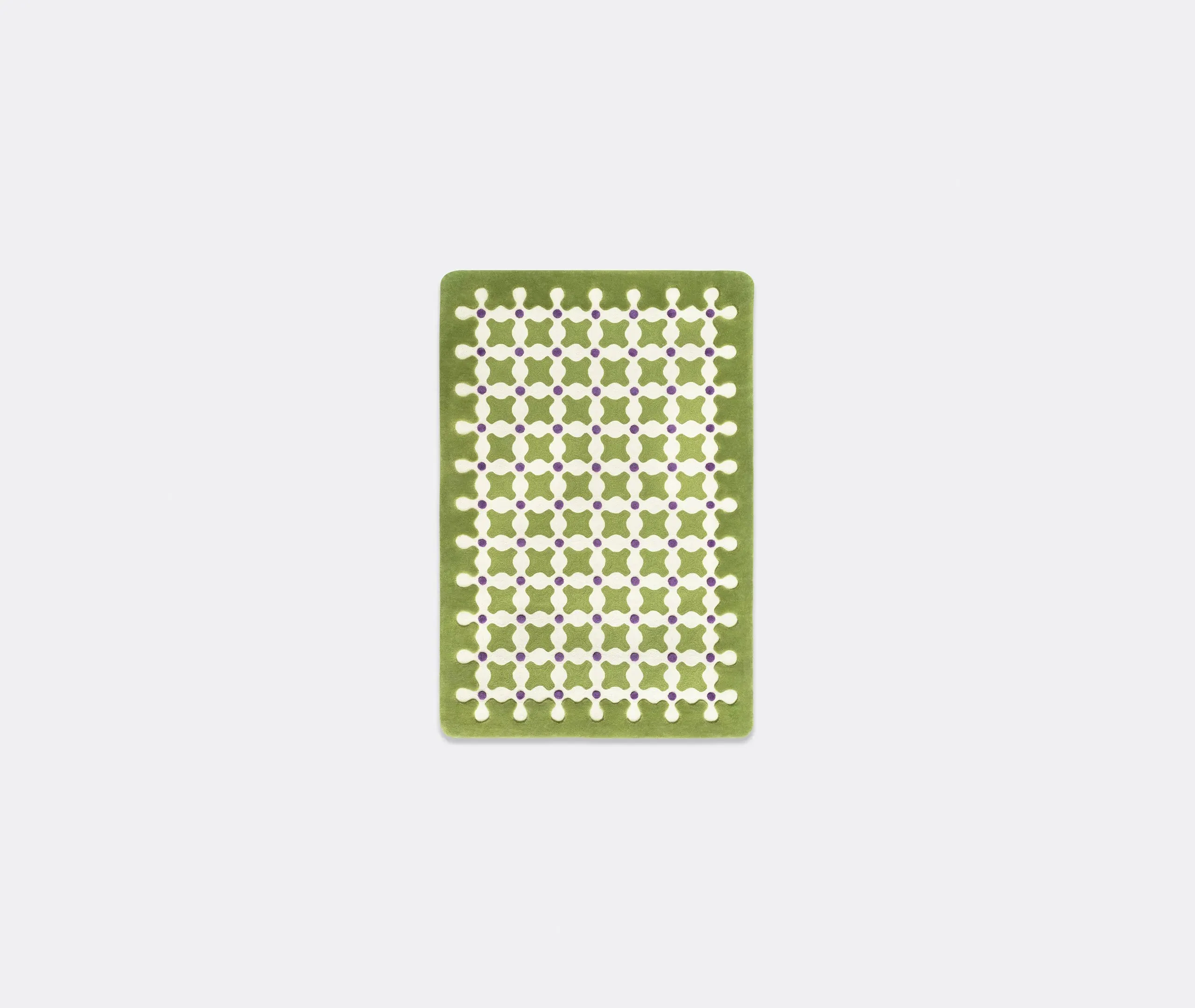 Area Rug with Geometric Pattern - Green