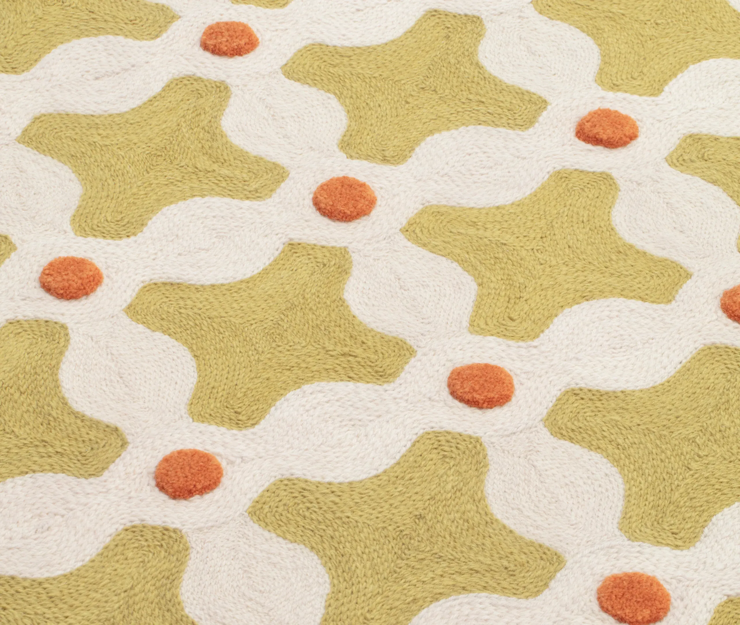India Mahdavi Criss Cross Rug - Mustard