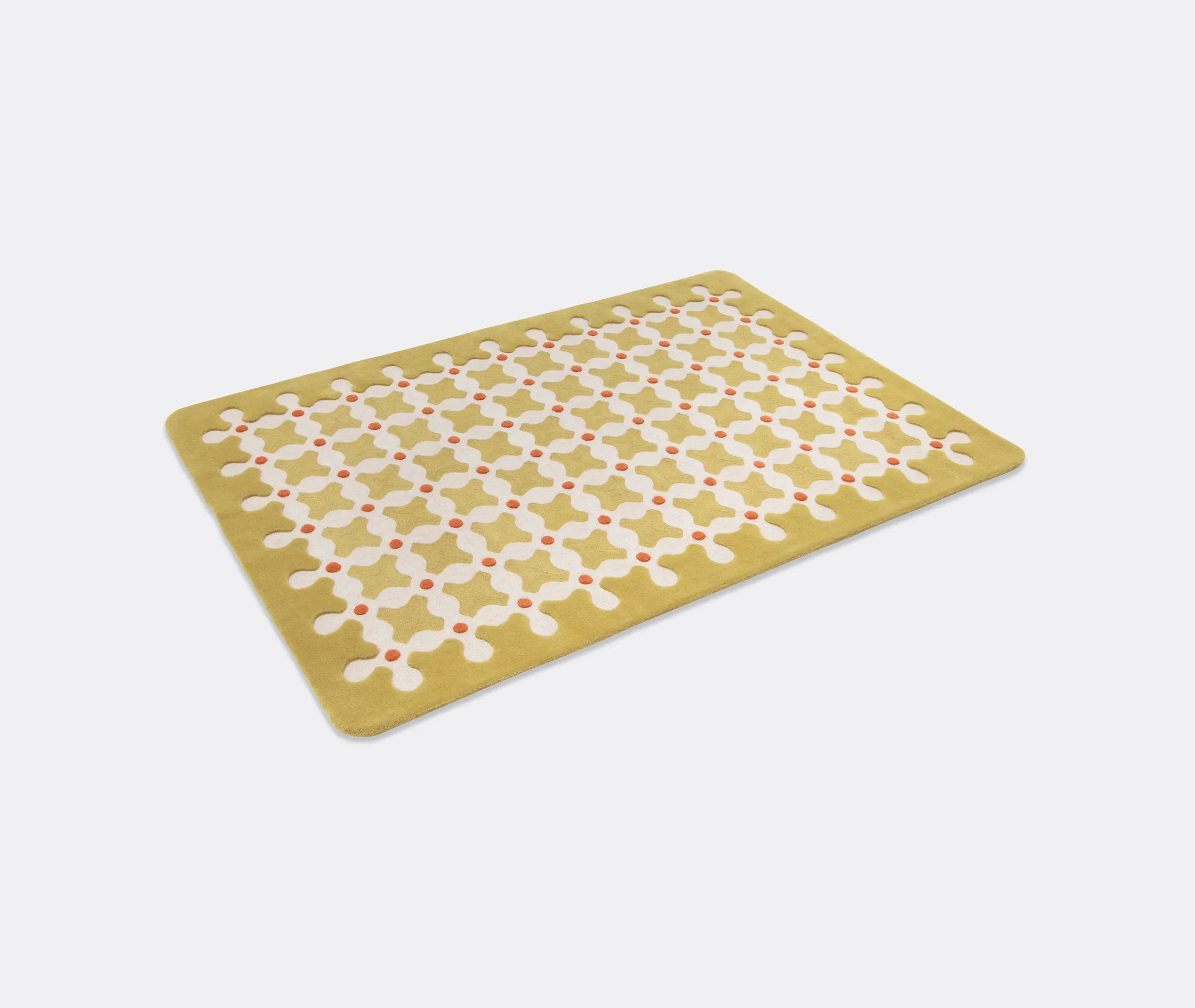 India Mahdavi Criss Cross Rug - Mustard