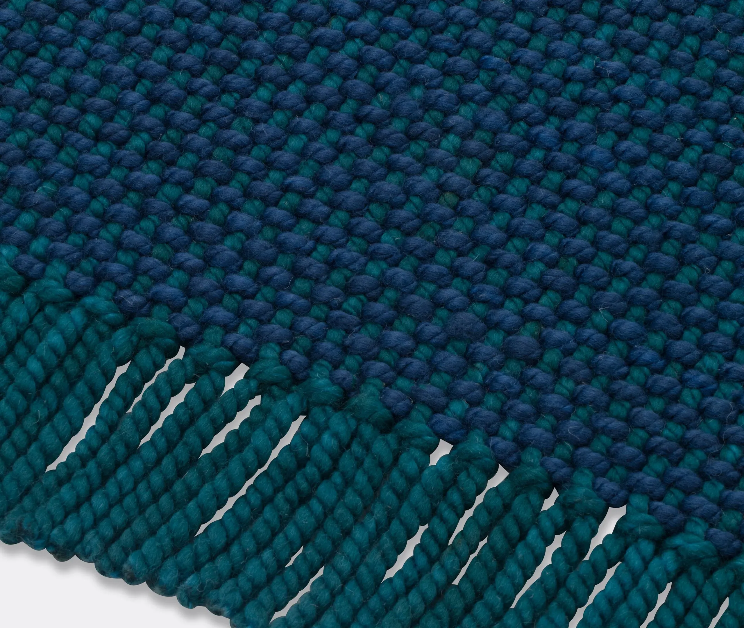 Medium Night Rug with Fringe - Midnight, Wool