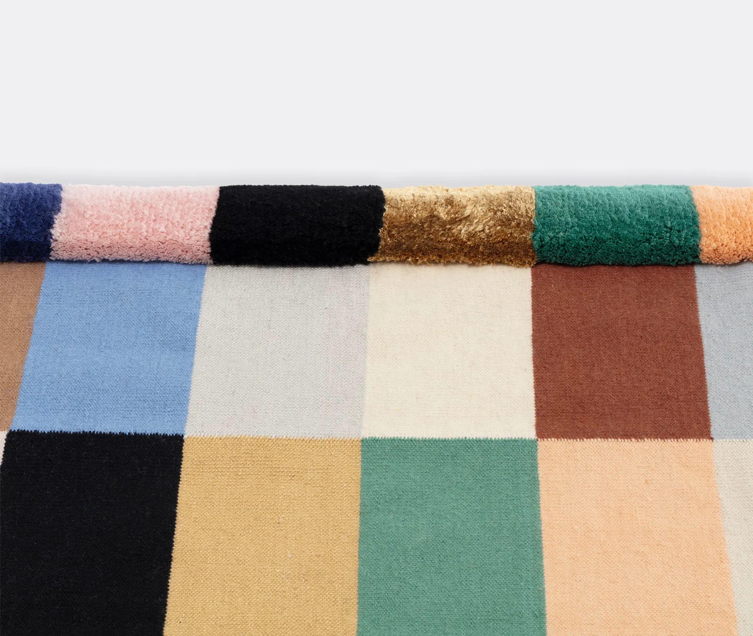 Raag Grid 2 Runner Rug - Multicolor, Wool & Bamboo Silk alternate view