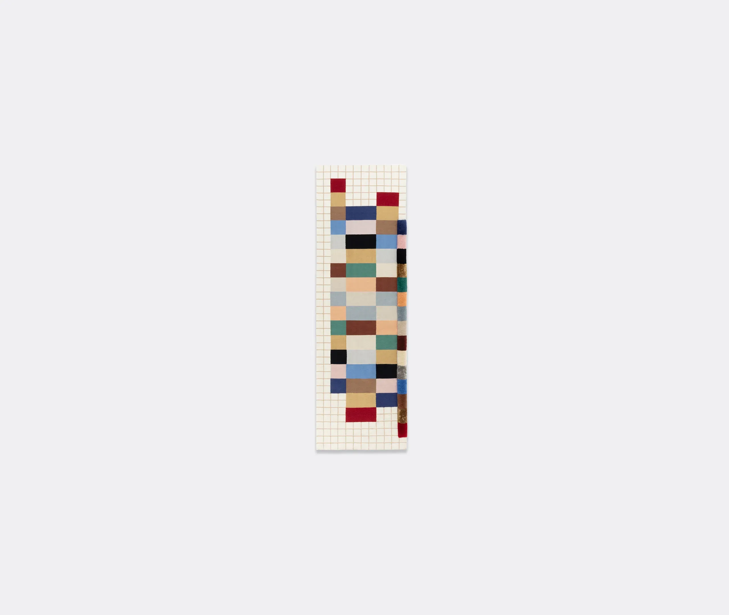 Raag Grid 2 Runner Rug - Multicolor, Wool & Bamboo Silk product