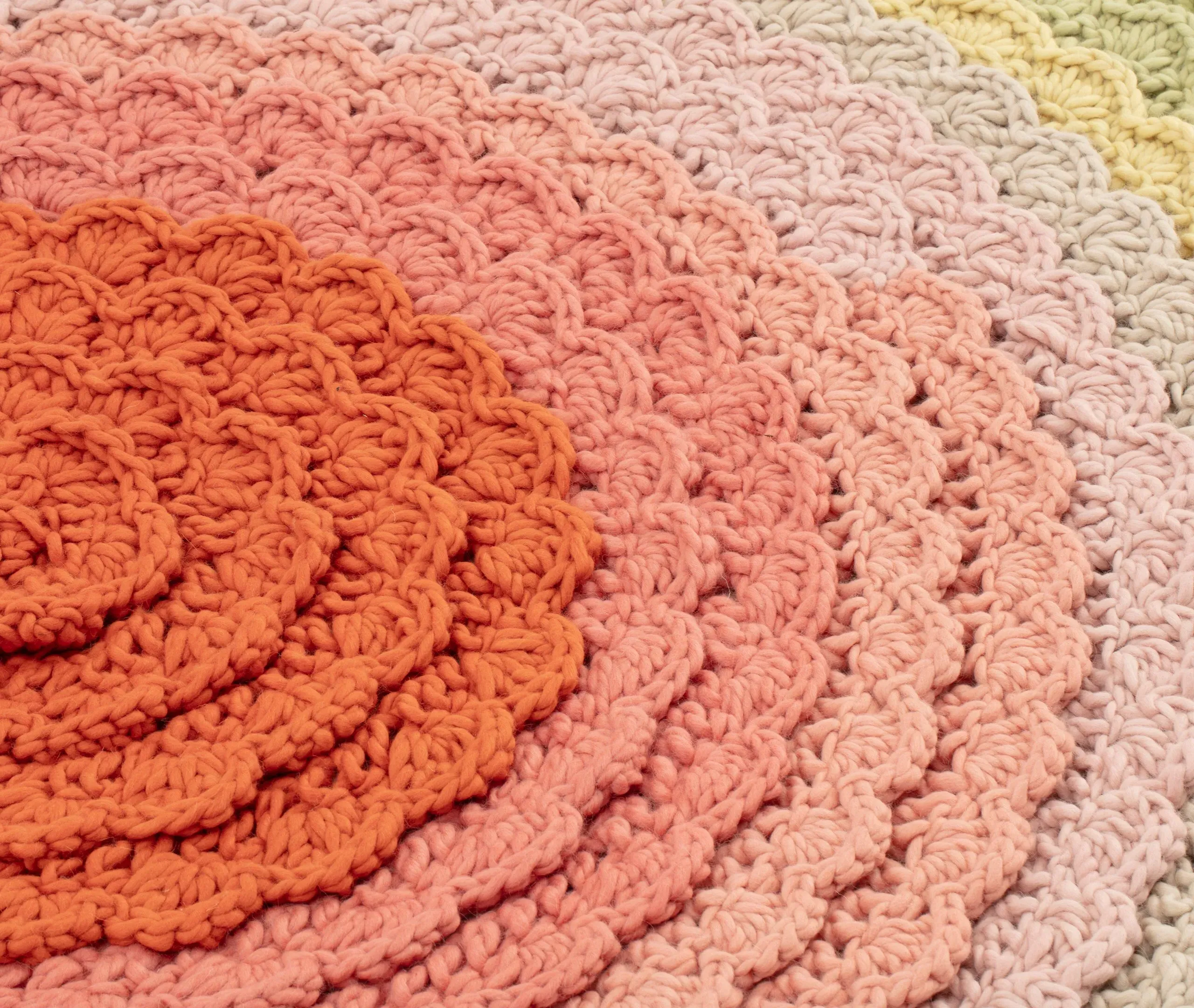 Round Swirl Rug - Multicolor, Wool