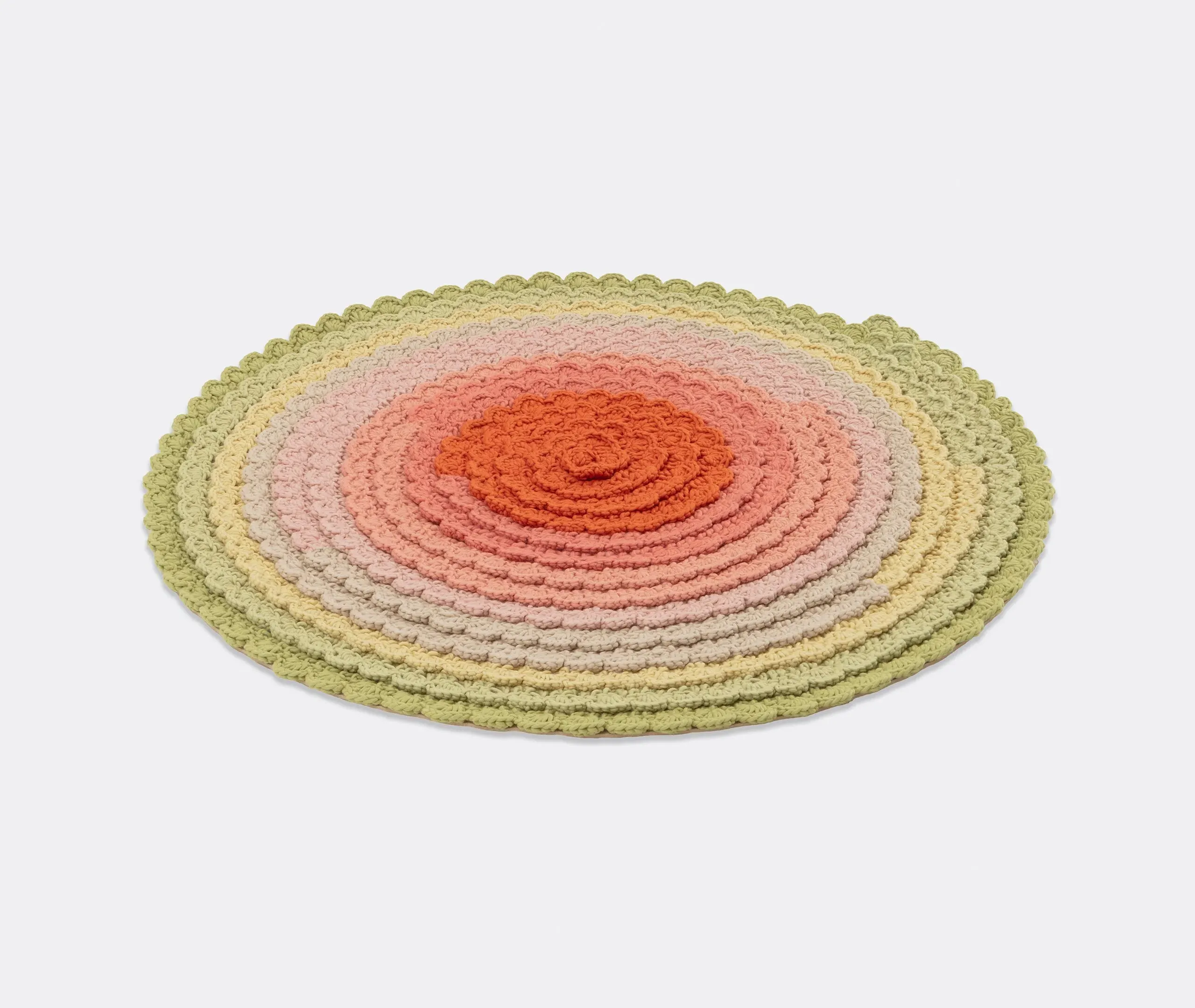 Round Swirl Rug - Multicolor, Wool