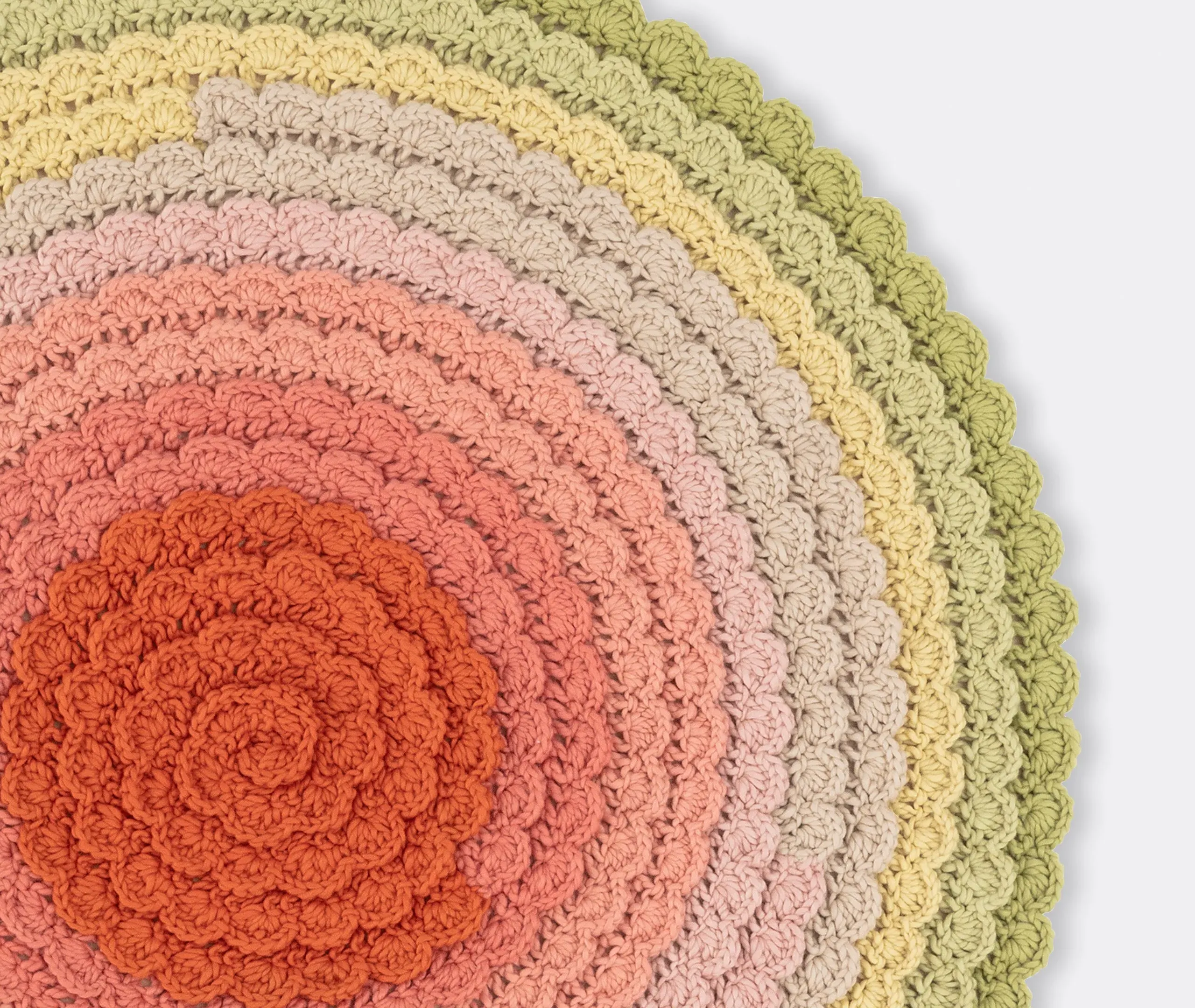 Round Swirl Rug - Multicolor, Wool