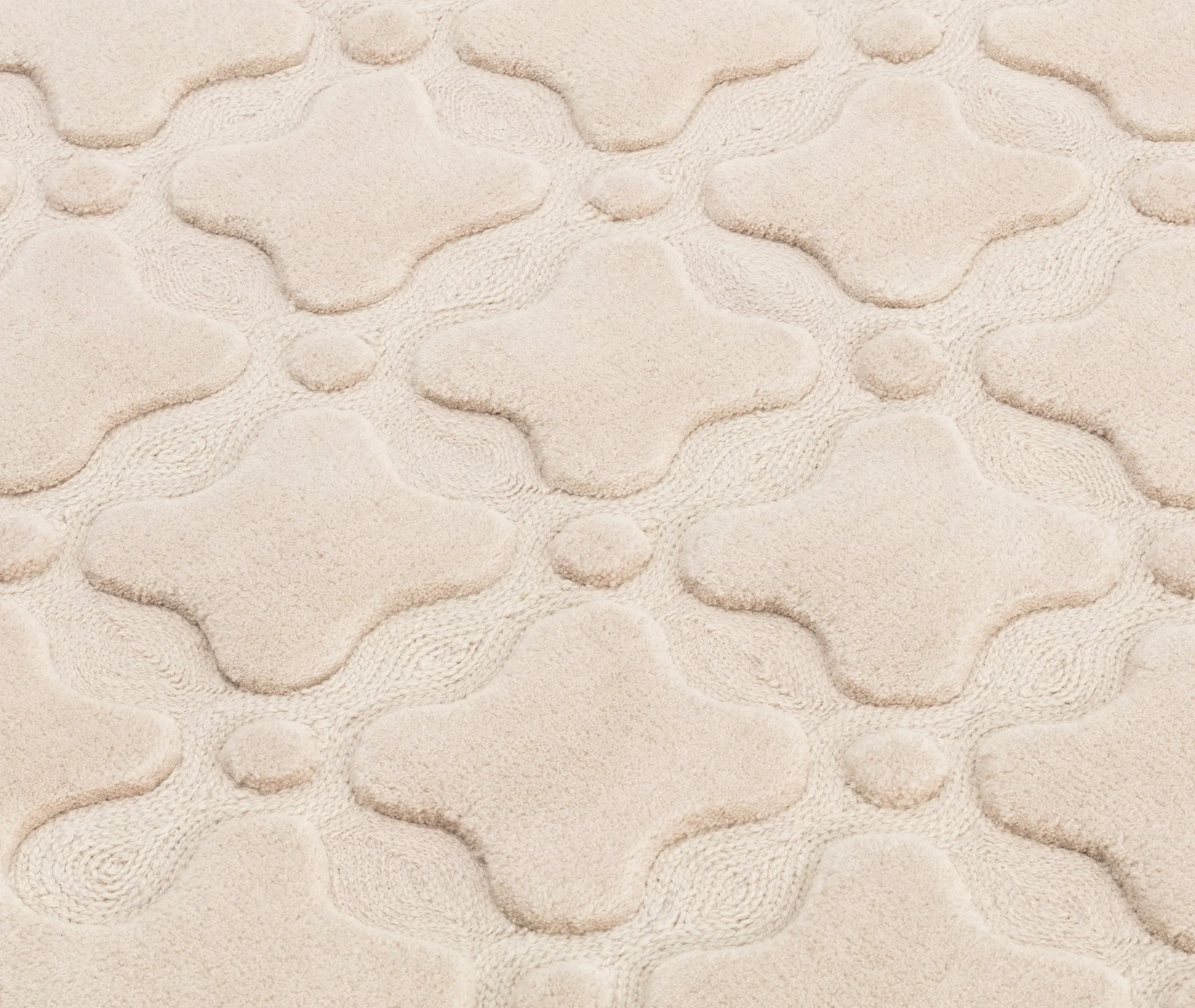 Runner Rug with Geometric Pattern - Cream