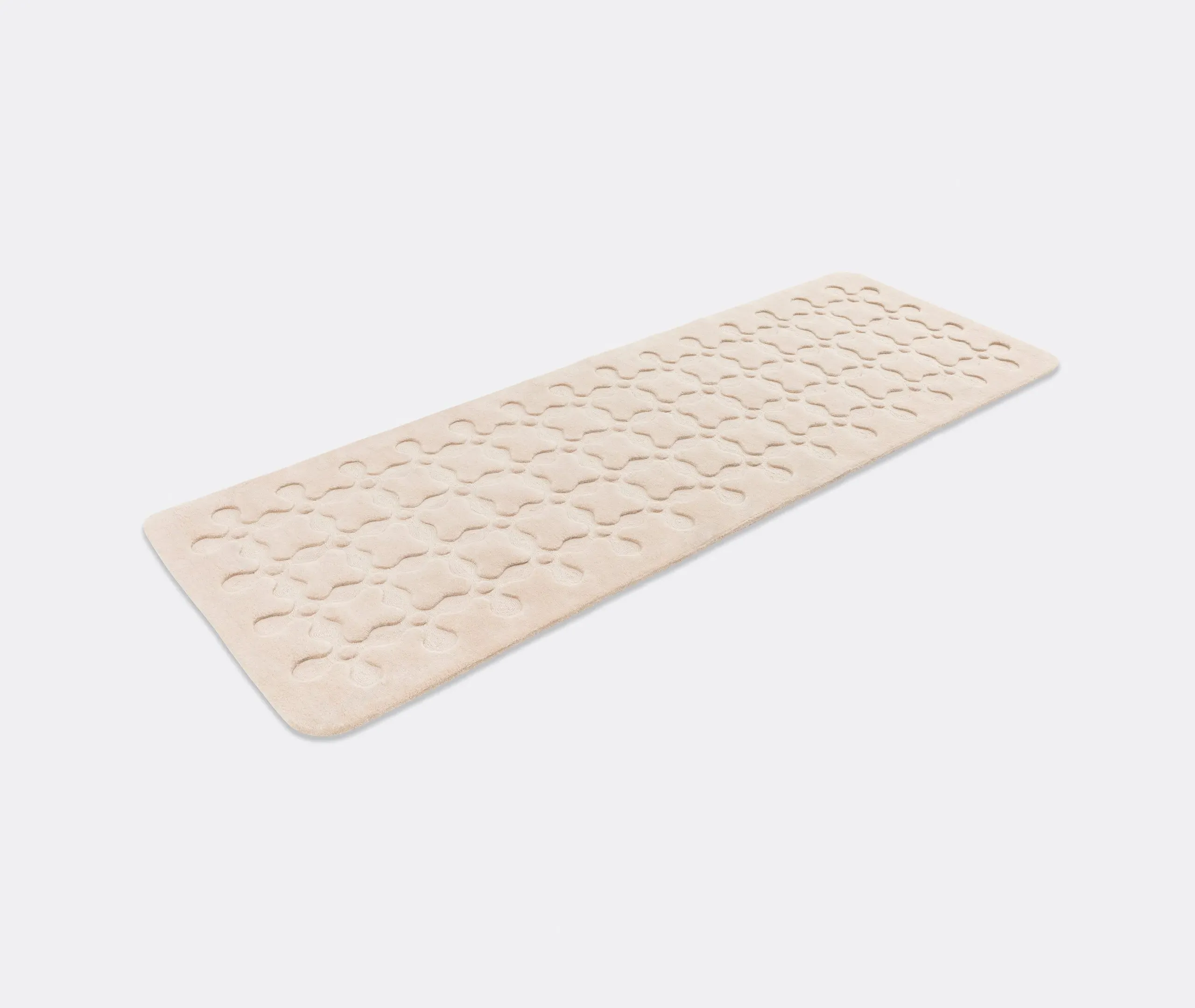 Runner Rug with Geometric Pattern - Cream