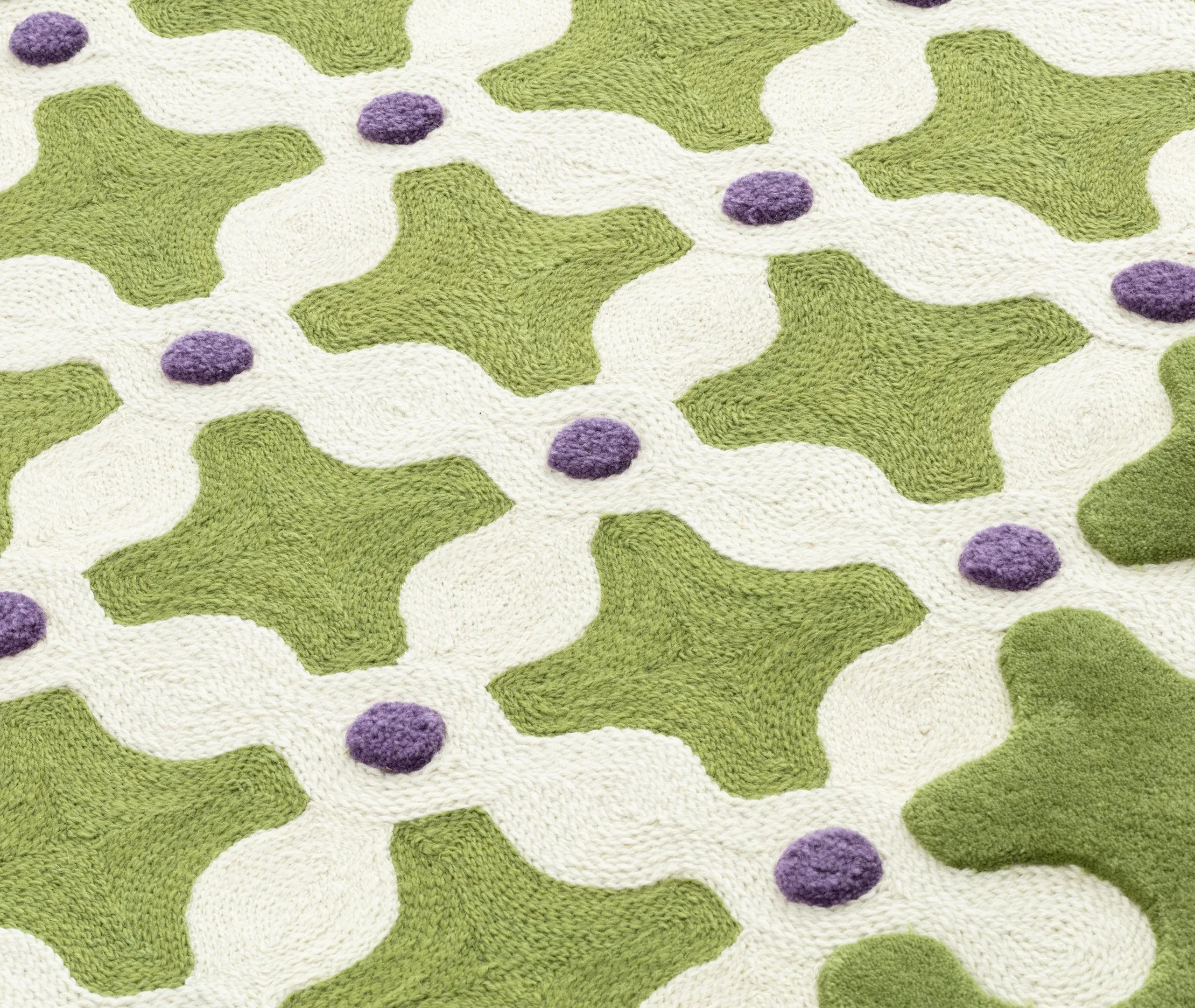 Runner Rug with Geometric Pattern - Green