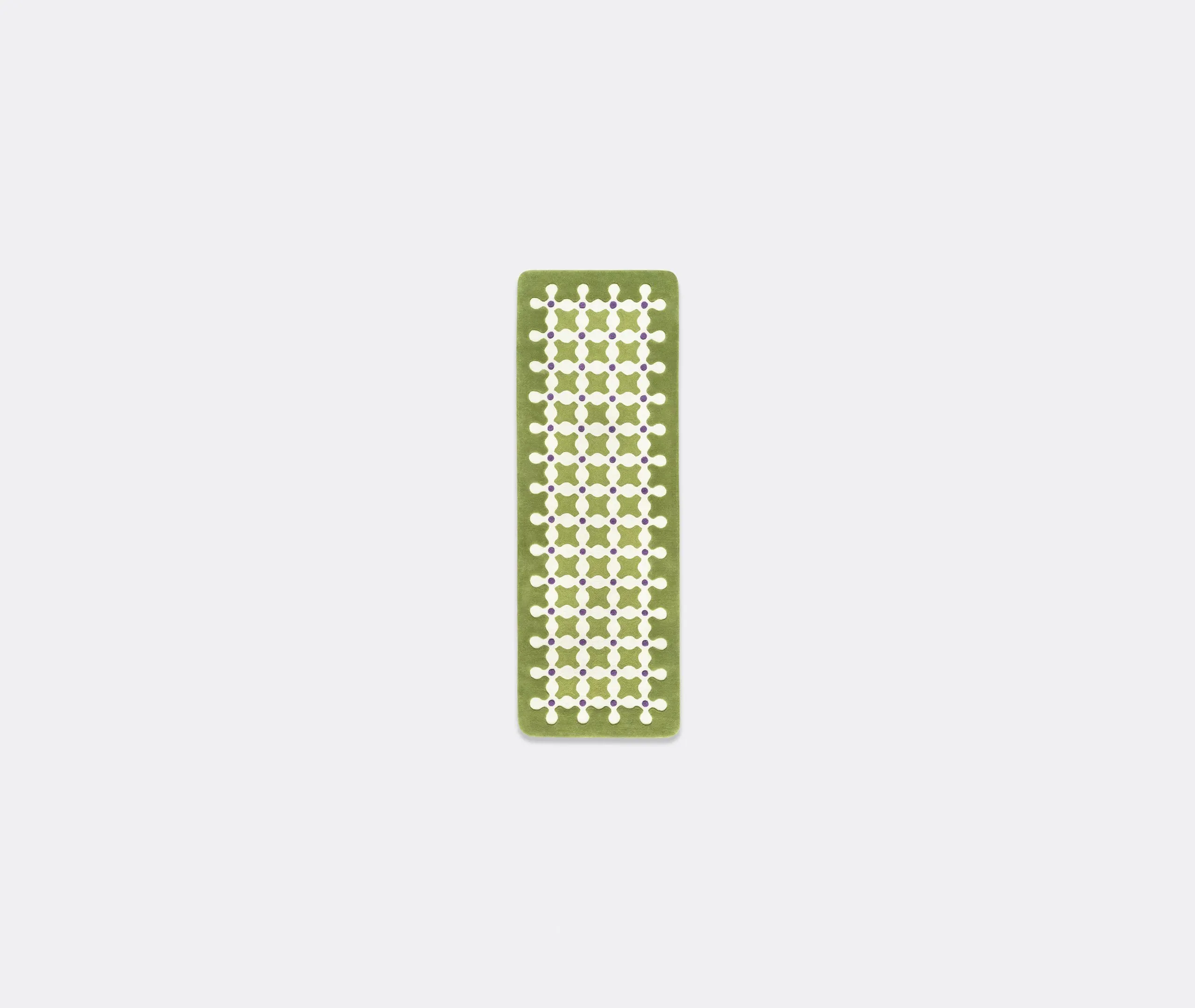 Runner Rug with Geometric Pattern - Green image