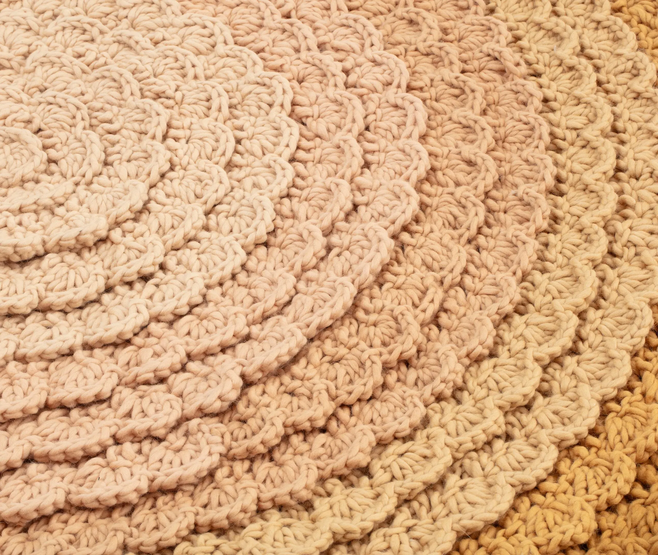 Swirl Rug - Yellow Multicolor, Wool