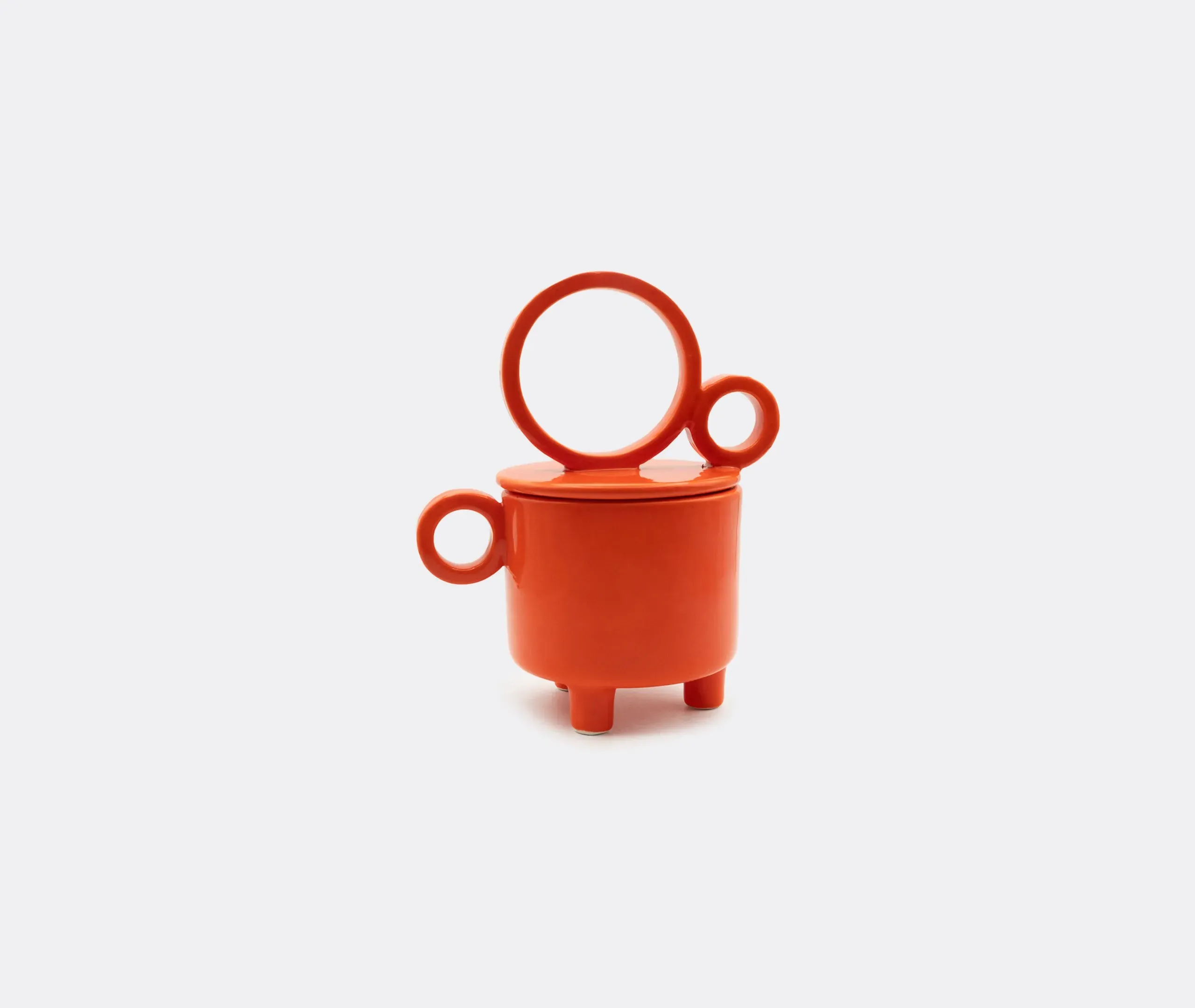 Cachi Cup Candle with Handle - Orange, Ceramic