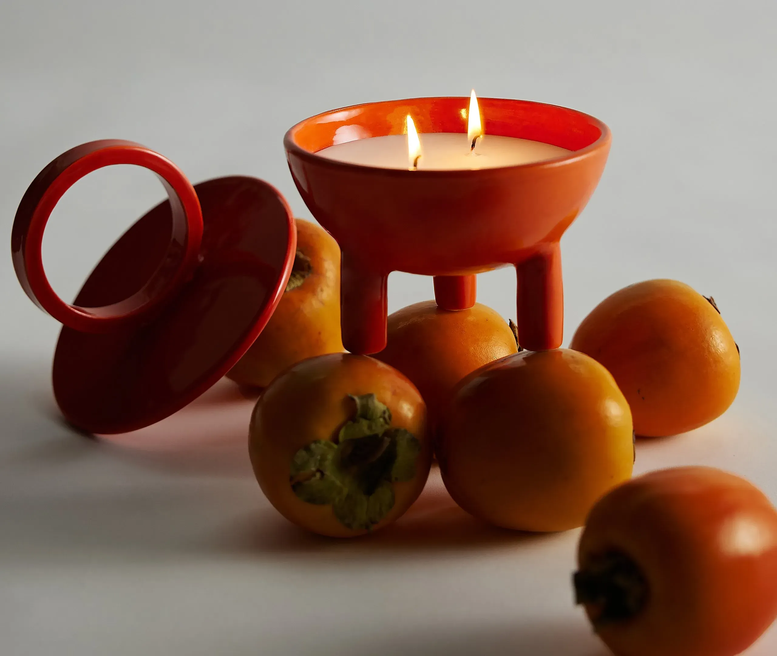Cachi Wok Candle - Orange, Ceramic
