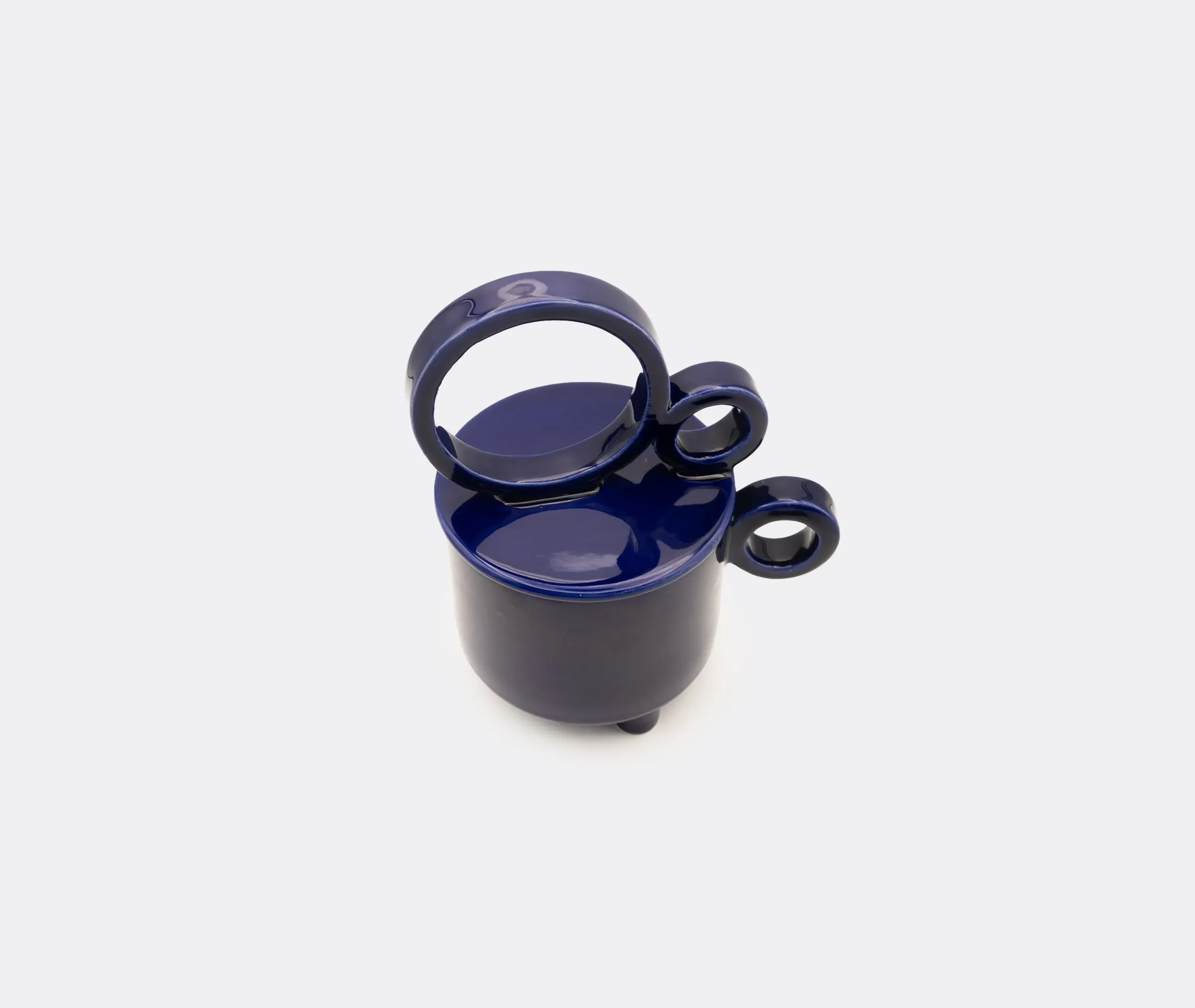Cup Candle with Lid - Blue, Ceramic