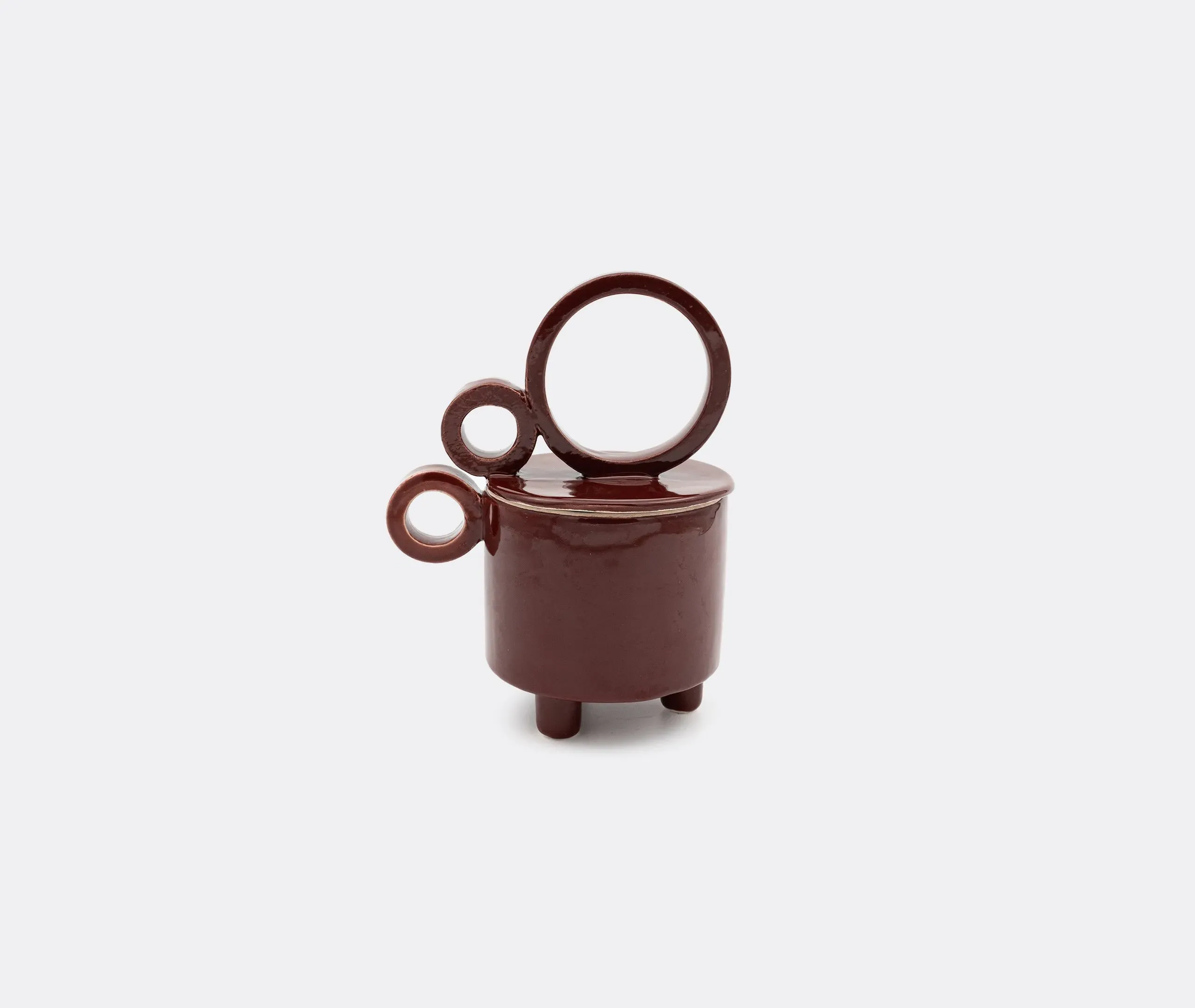 Cup-Shaped Scented Candle - Brown, Ceramic