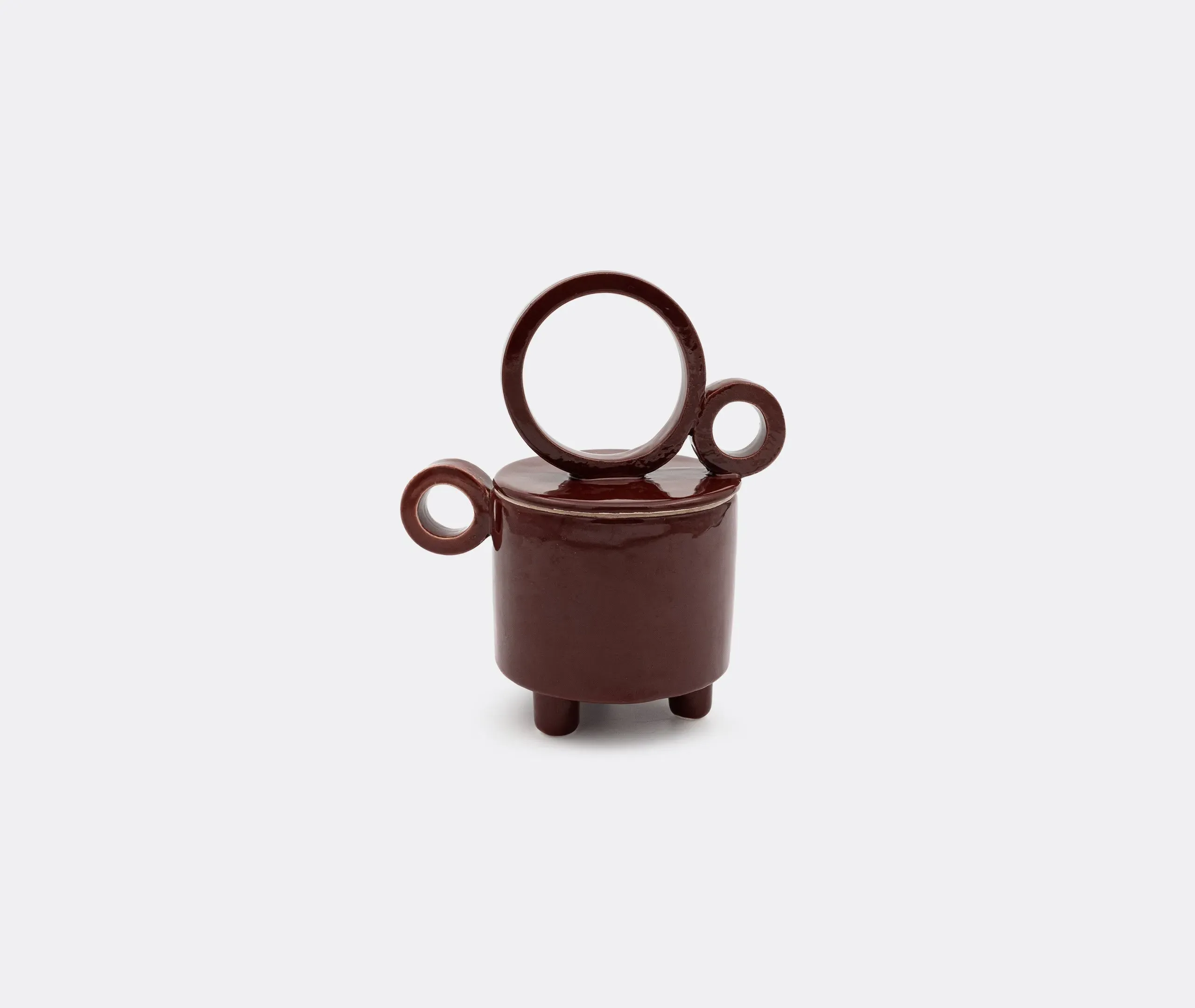 Cup-Shaped Scented Candle - Brown, Ceramic