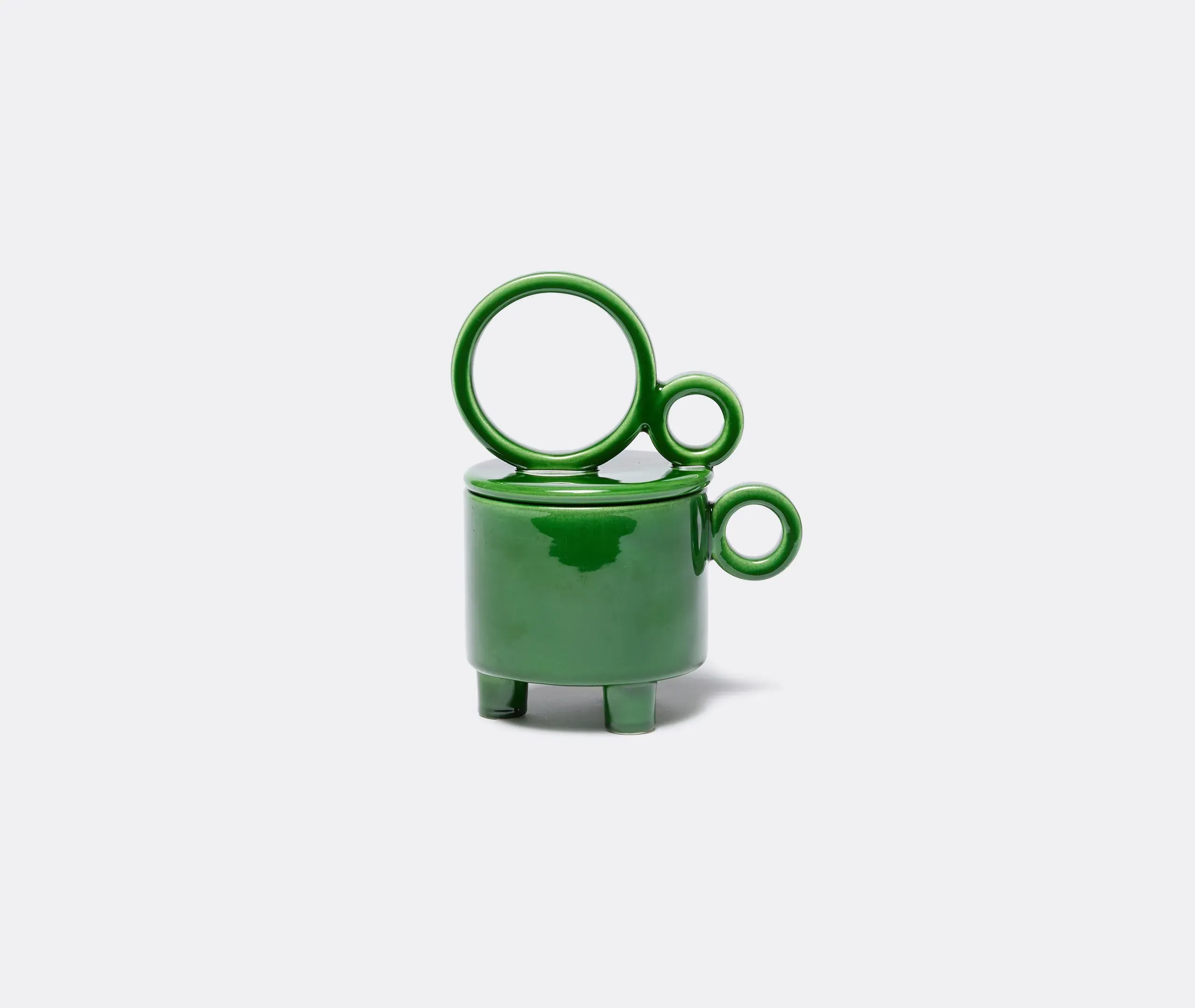 Erba Cup Candle with Lid - Green, Ceramic