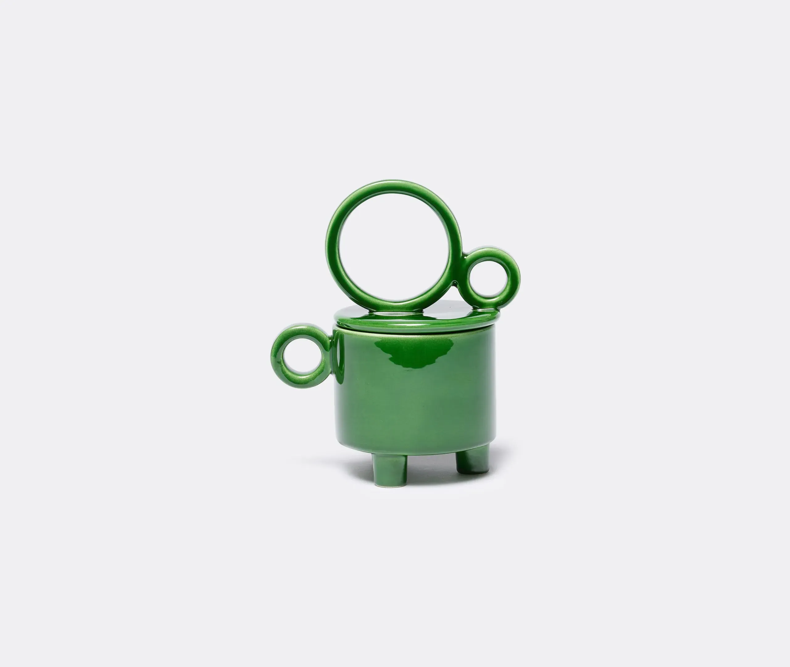 Erba Cup Candle with Lid - Green, Ceramic