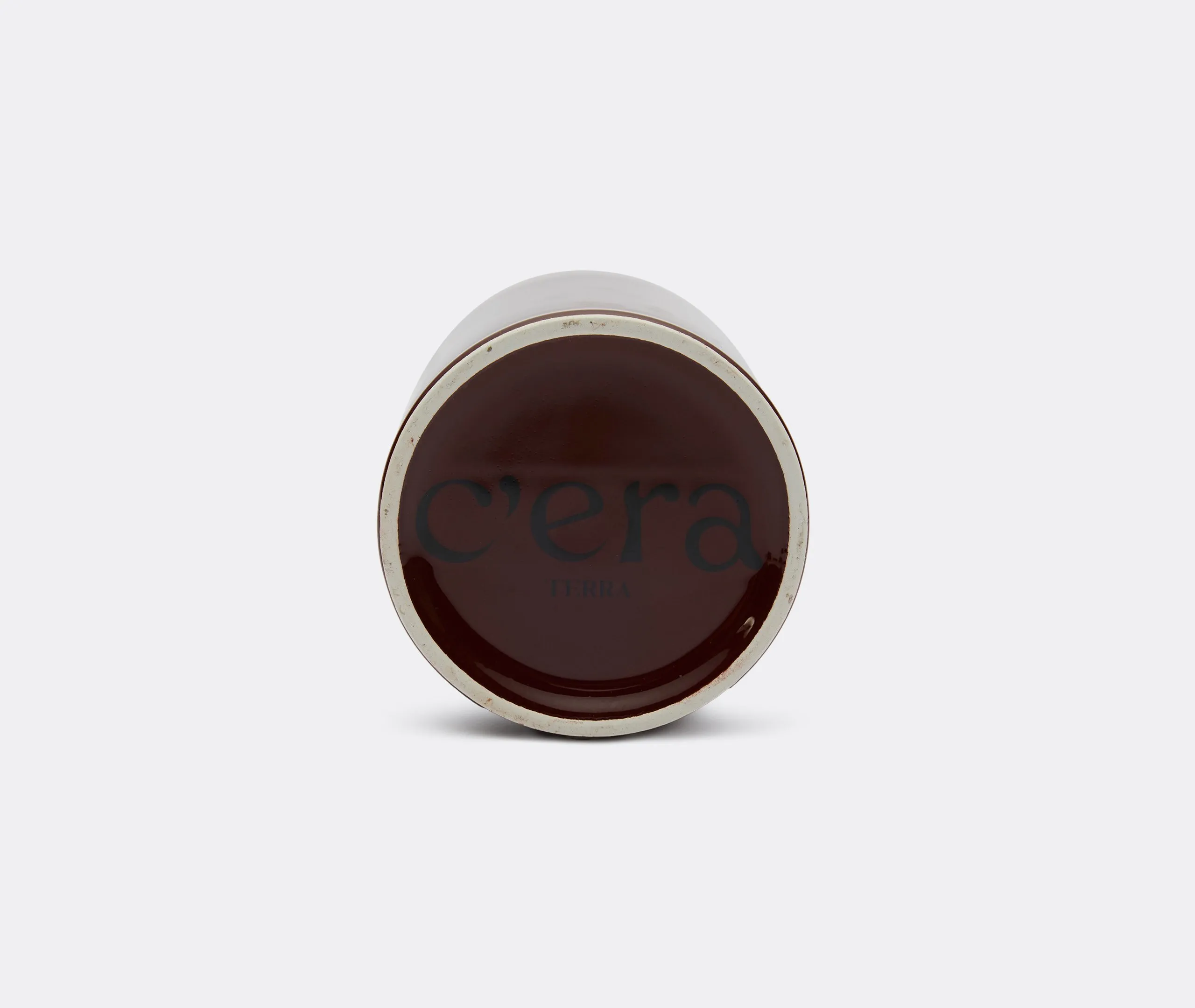 Tumbler-Shaped Scented Candle - Brown, Ceramic