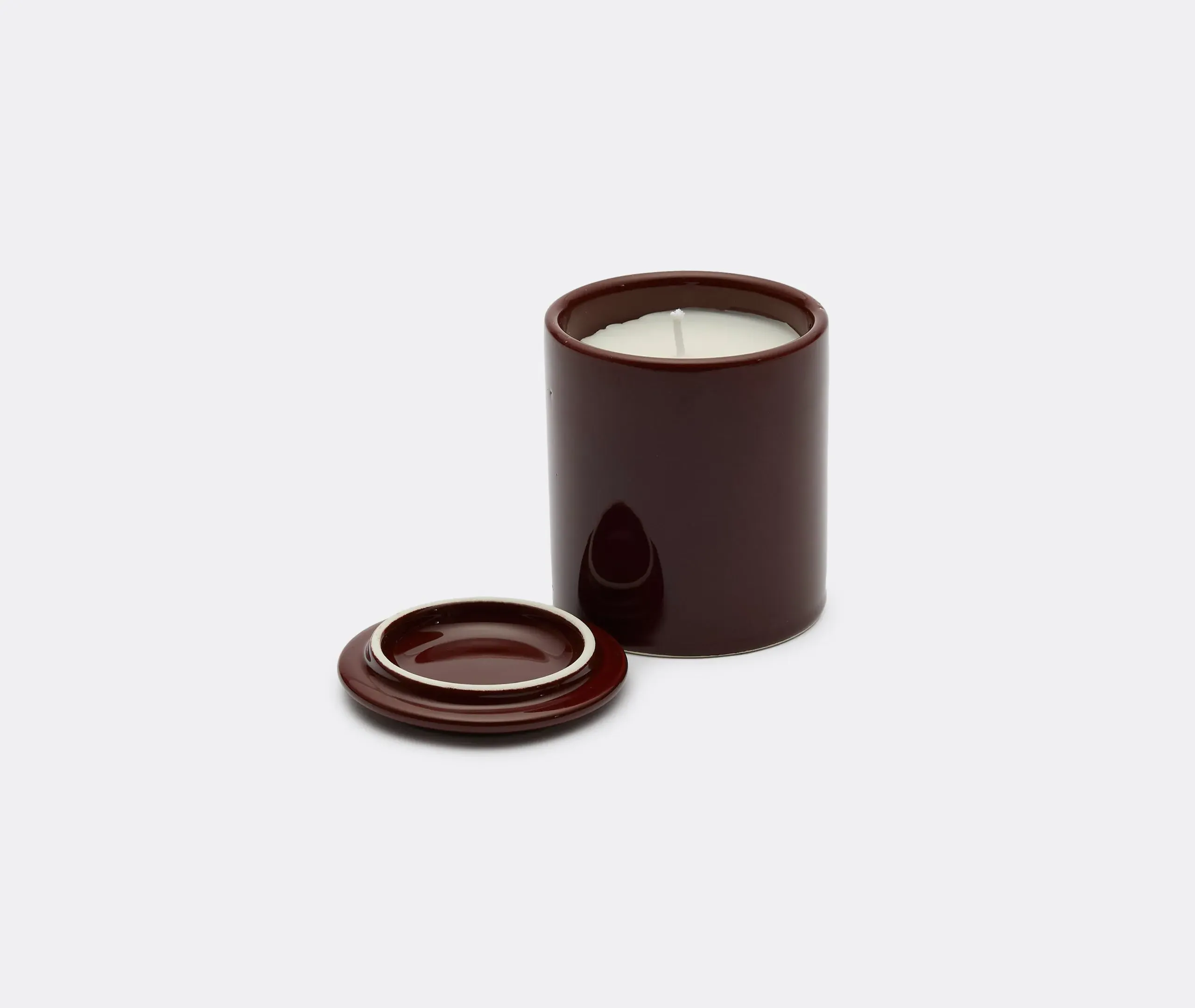 Tumbler-Shaped Scented Candle - Brown, Ceramic