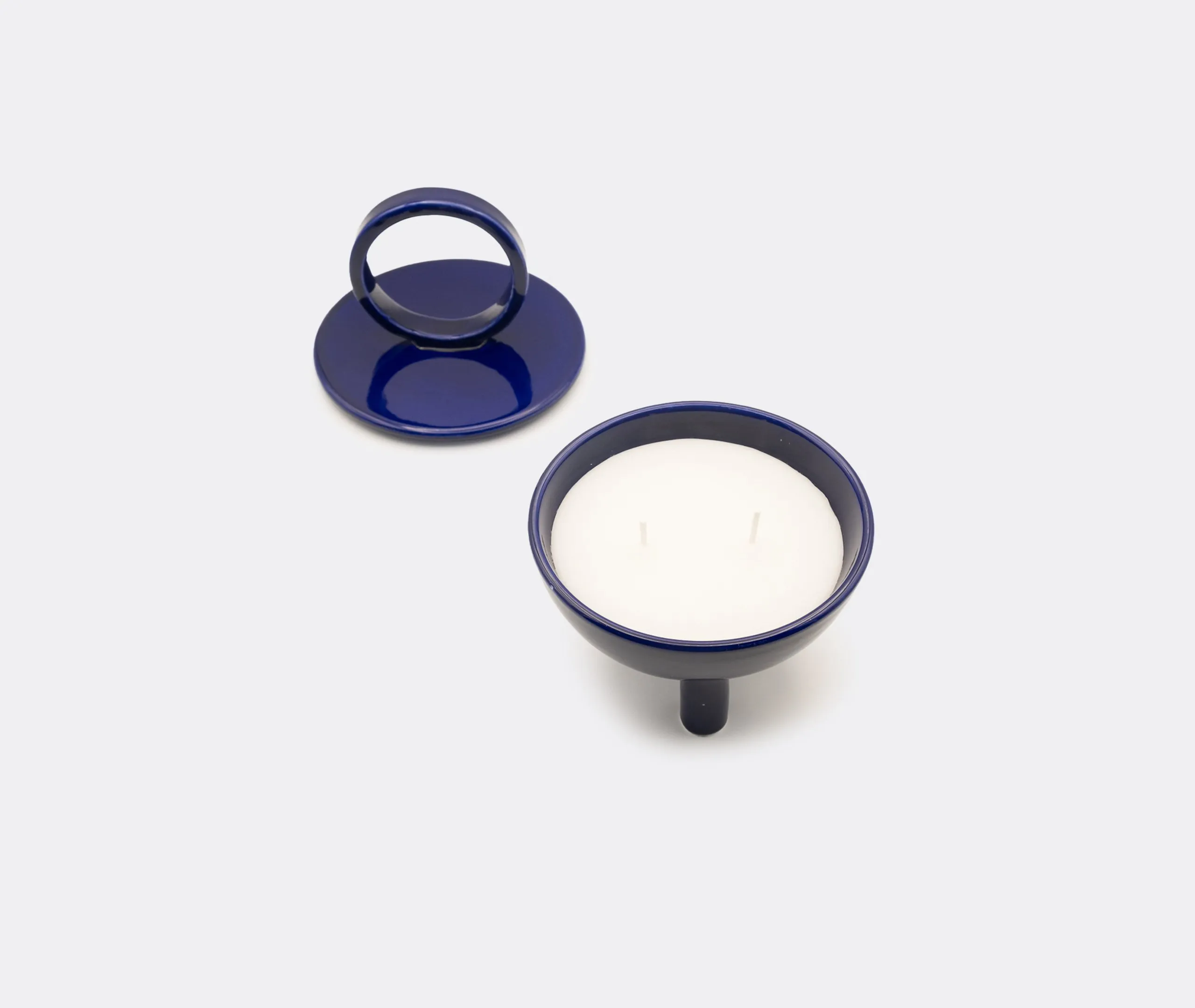 Wok Candle with Lid - Blue, Ceramic