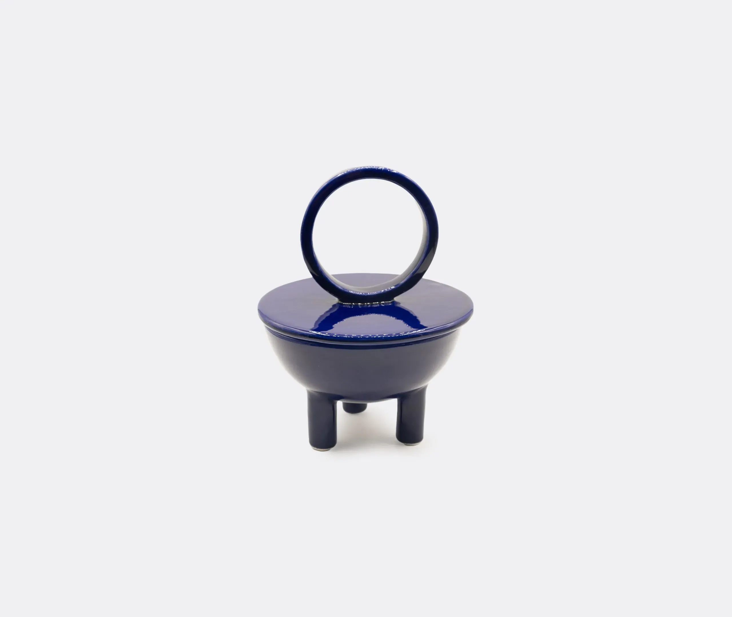 Wok Candle with Lid - Blue, Ceramic