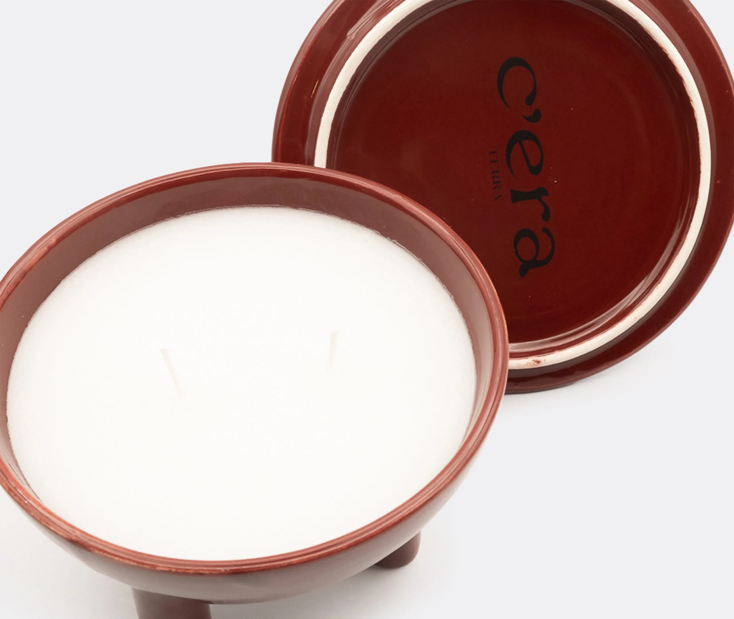 Wok-Shaped Scented Candle - Brown, Ceramic